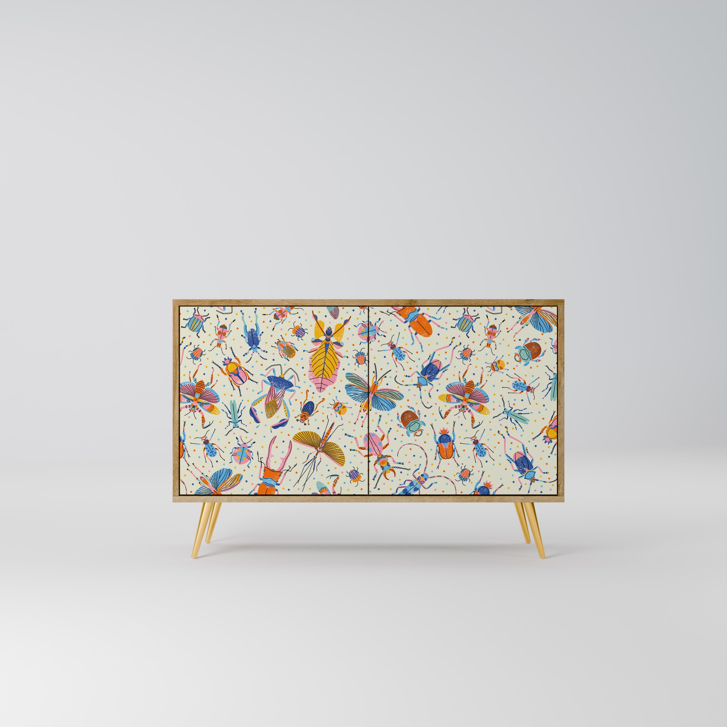 COLORFUL INSECTS 2-Door Sideboard in Oak Effect