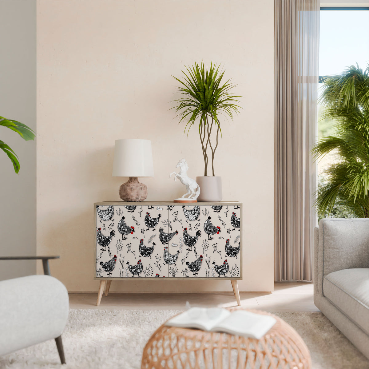 HAPPY HENS Μπουφές 2-θυρών