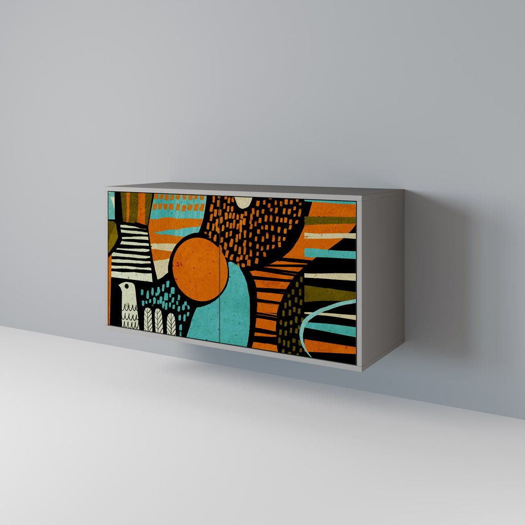 GEODE GLIMMER 2-Door Sideboard in Grey Finish