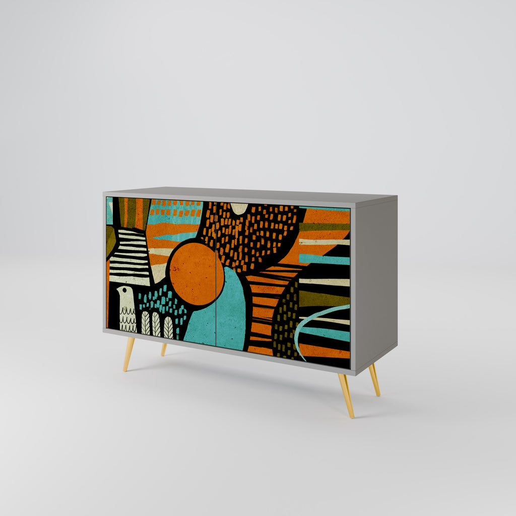 GEODE GLIMMER 2-Door Sideboard in Grey Finish
