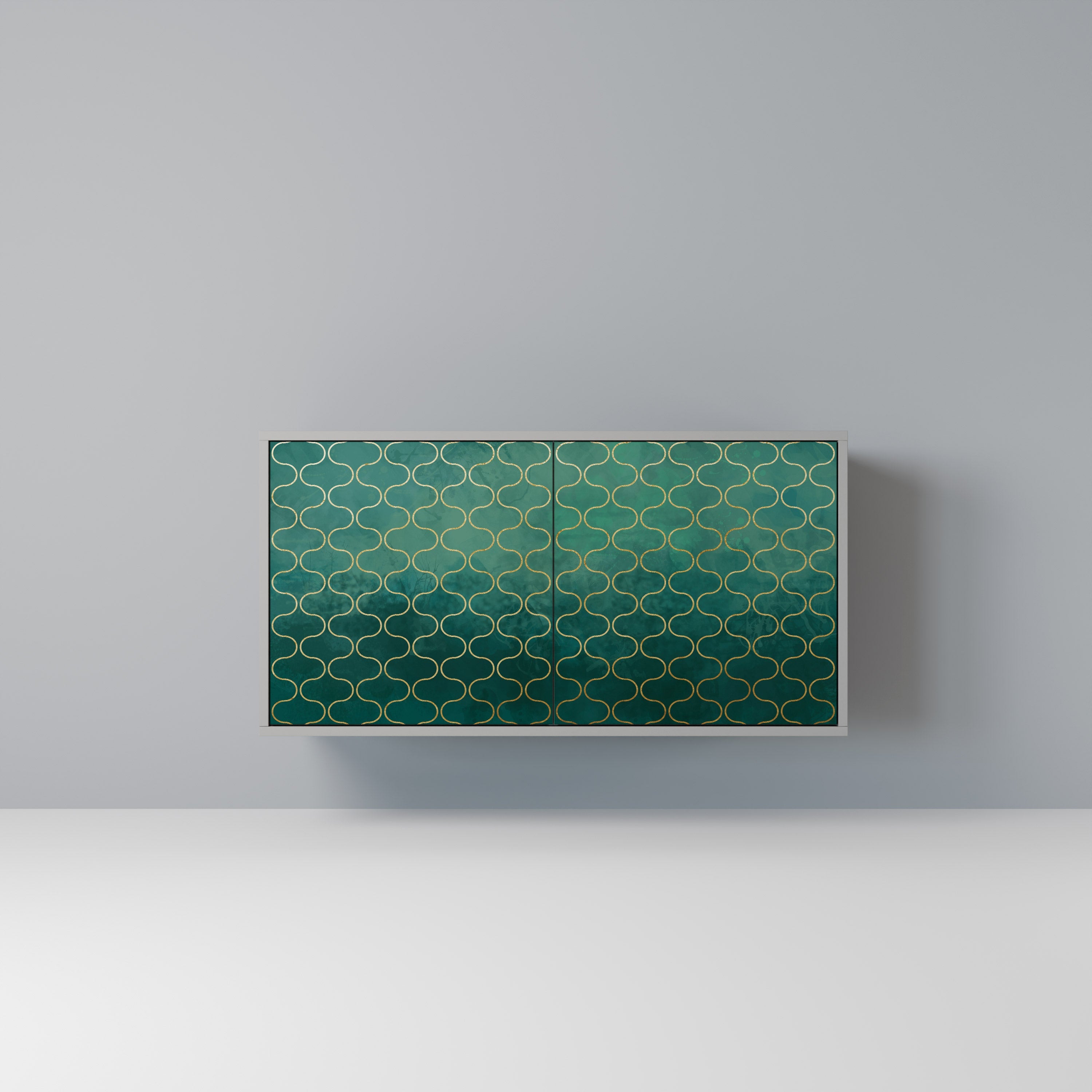 Μπουφές 2 θυρών TESSELATED GREENERY σε γκρι φινίρισμα
