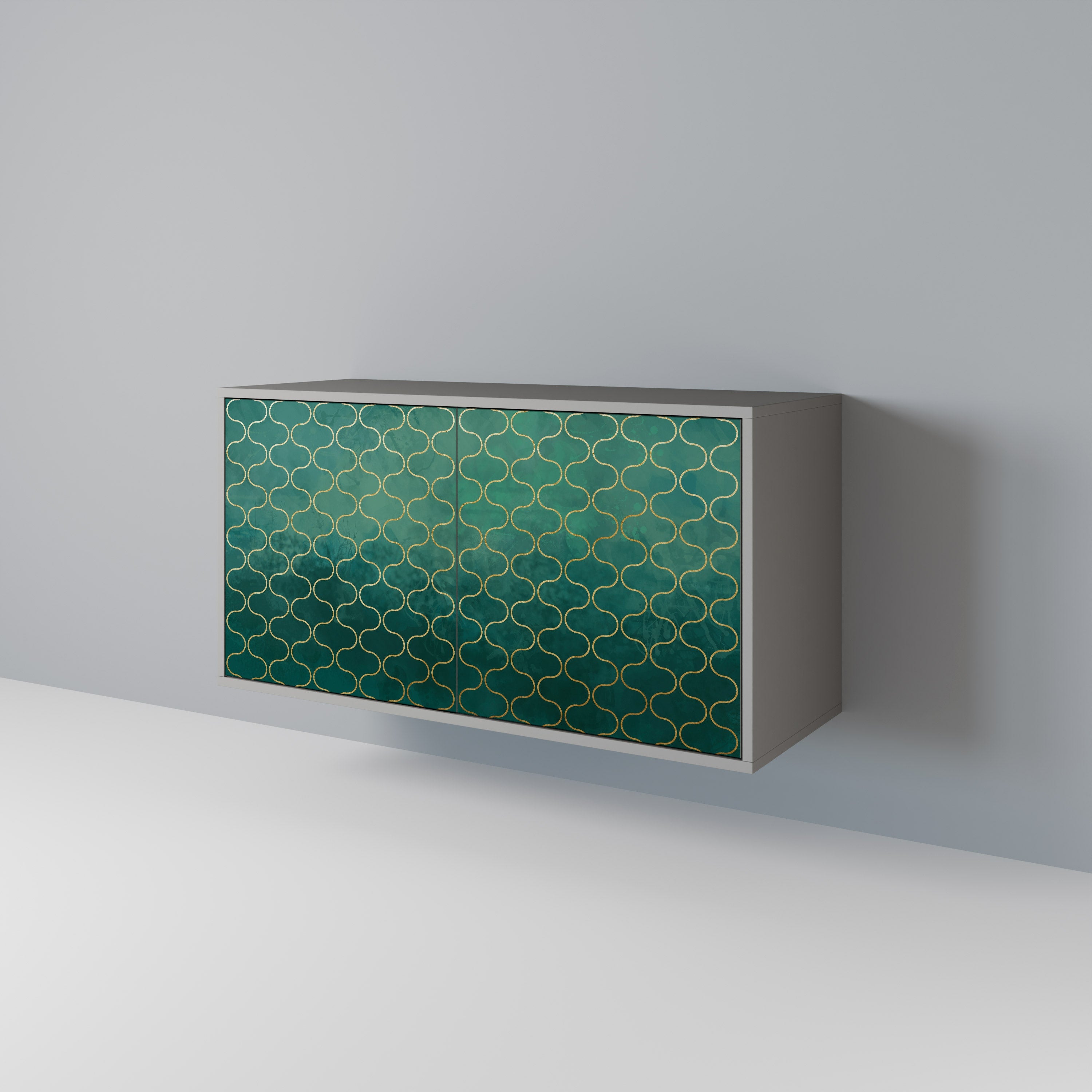 Μπουφές 2 θυρών TESSELATED GREENERY σε γκρι φινίρισμα