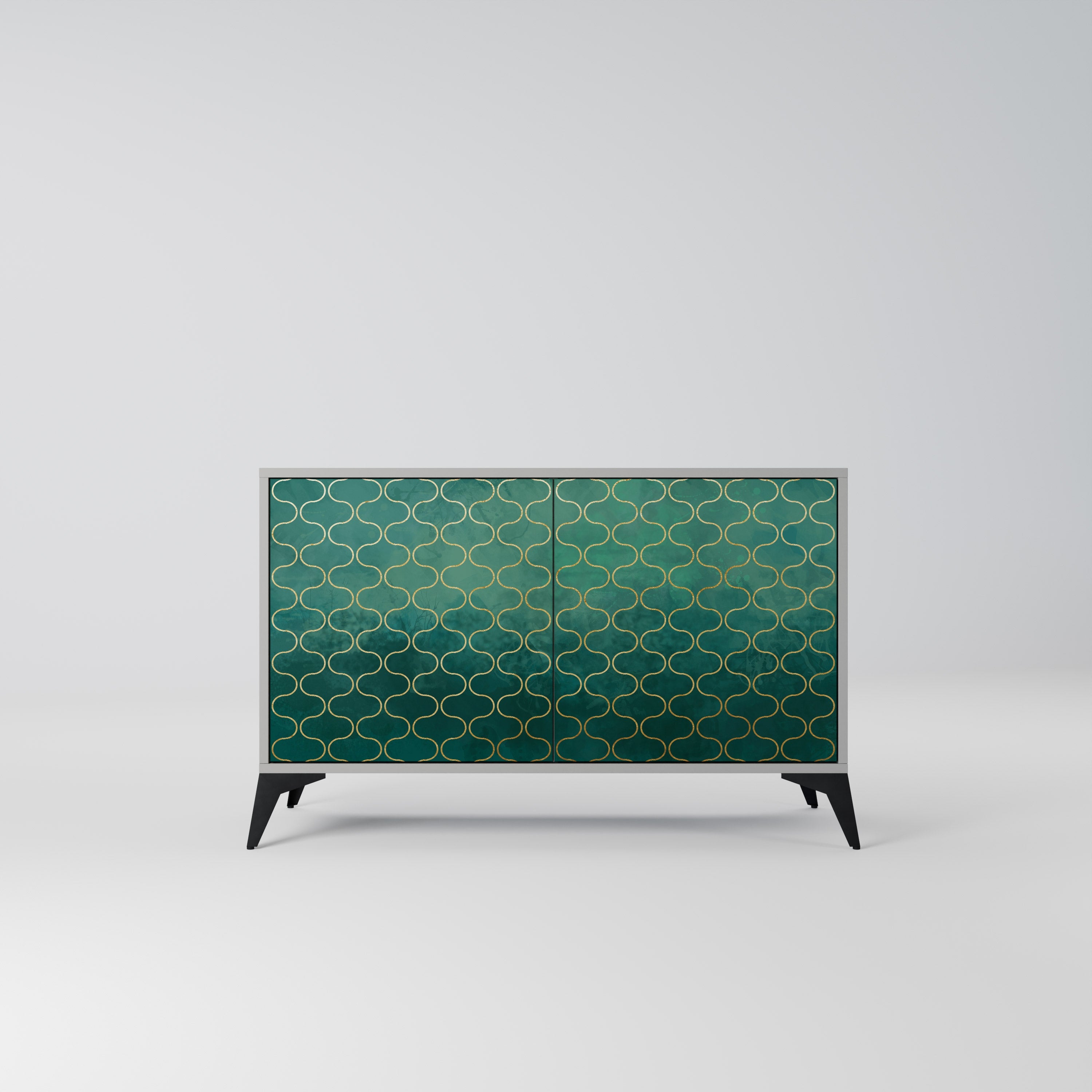 Μπουφές 2 θυρών TESSELATED GREENERY σε γκρι φινίρισμα