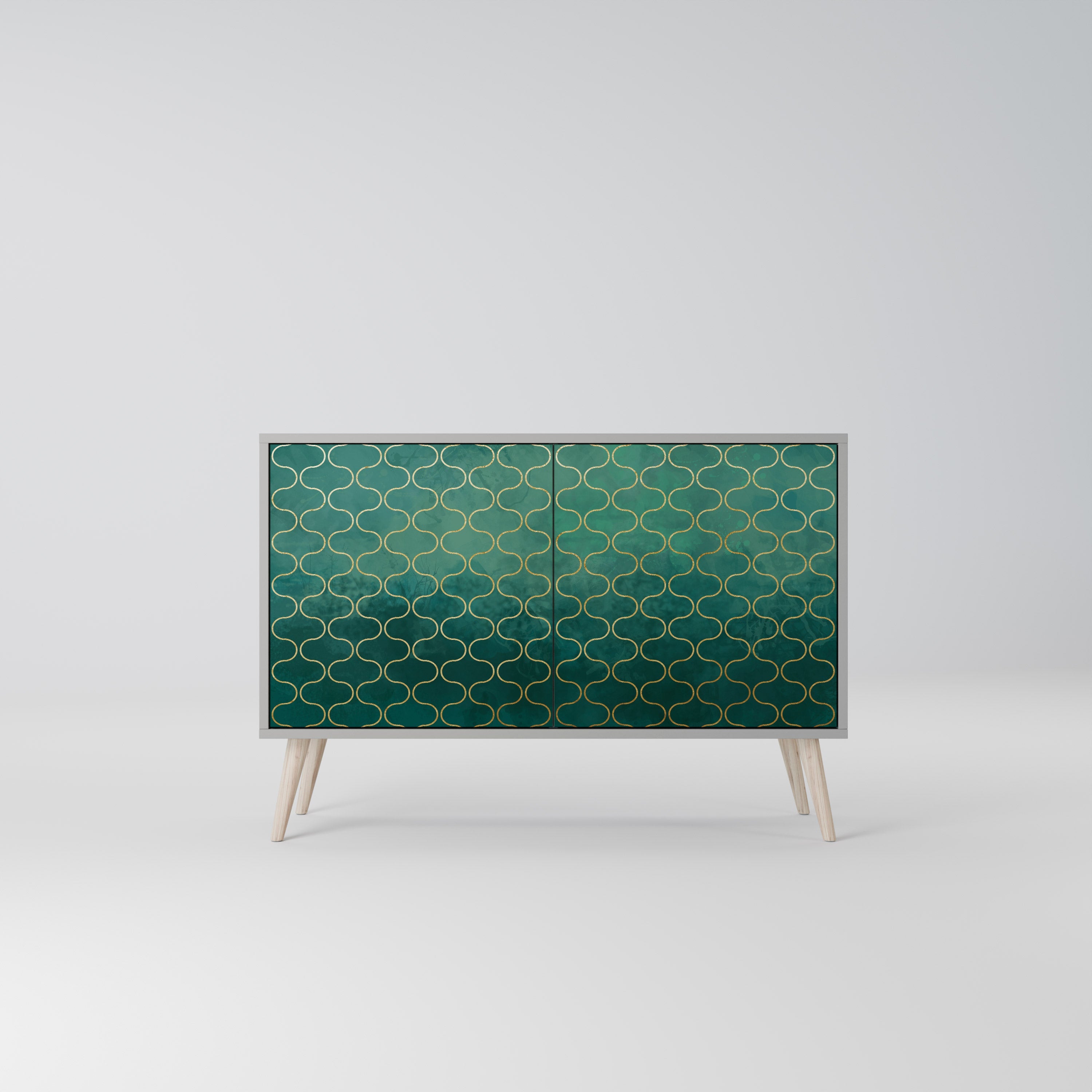 Μπουφές 2 θυρών TESSELATED GREENERY σε γκρι φινίρισμα