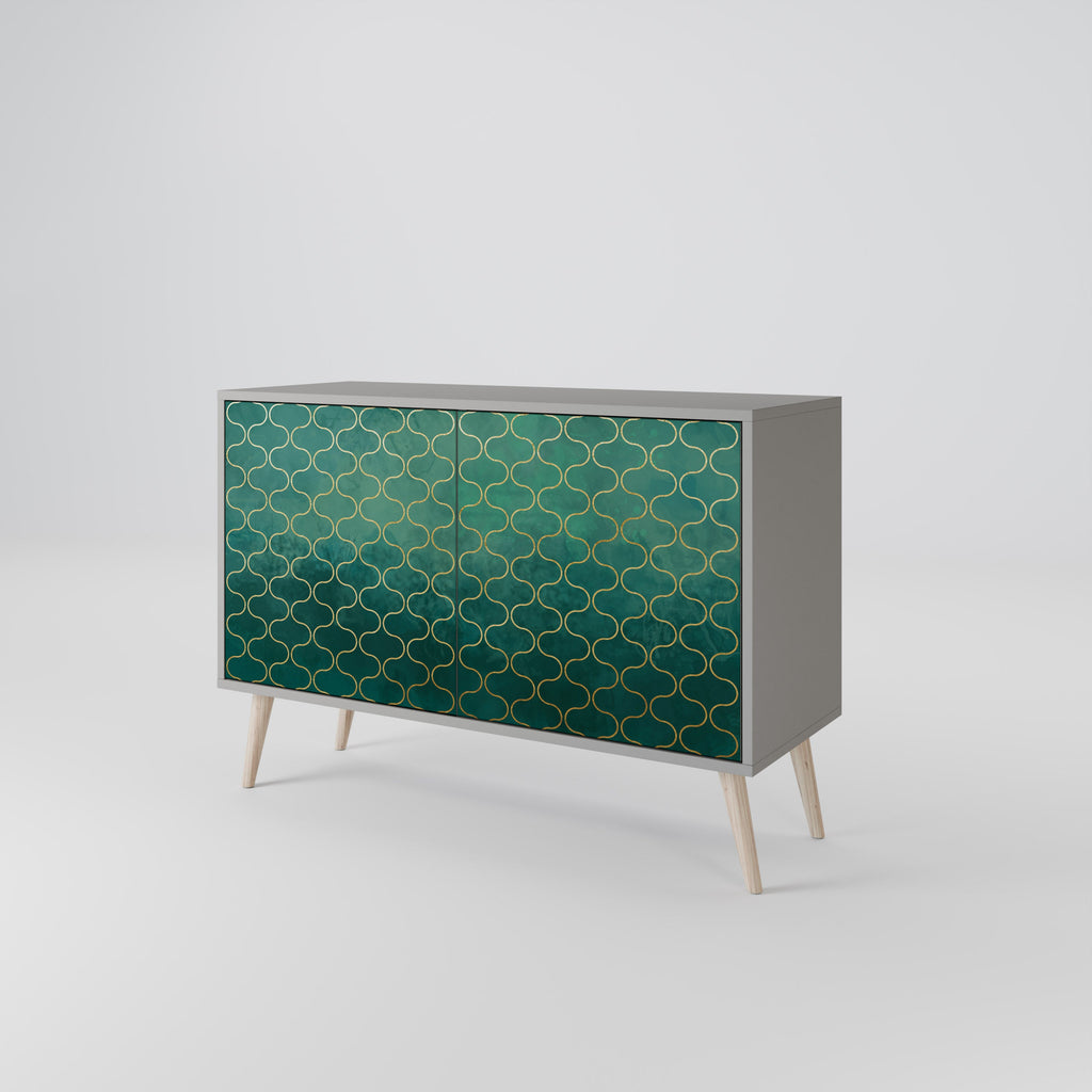 Μπουφές 2 θυρών TESSELATED GREENERY σε γκρι φινίρισμα