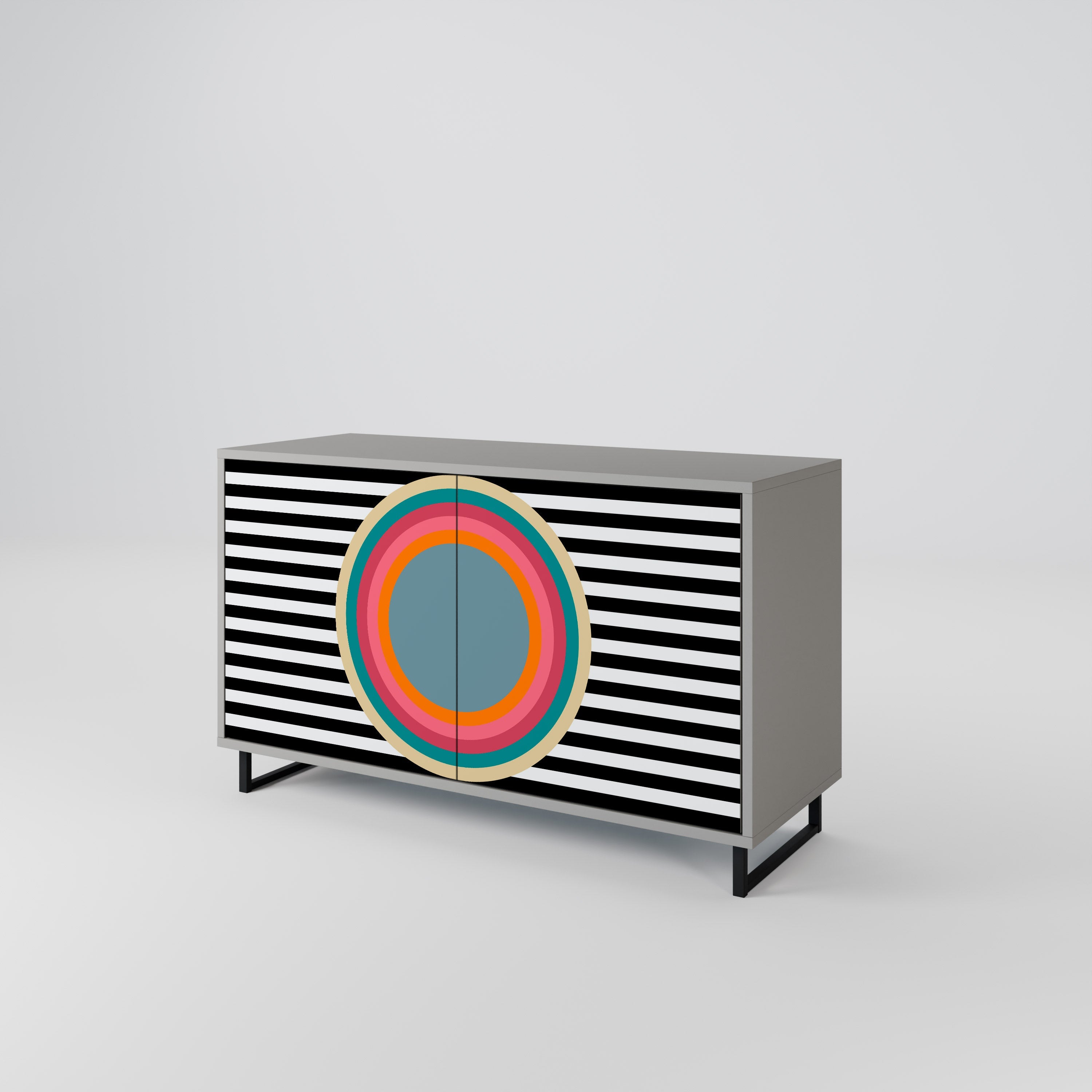 SPECTRA SHOWCASE Μπουφές 2 Πόρτων σε Γκρι Φινίρισμα