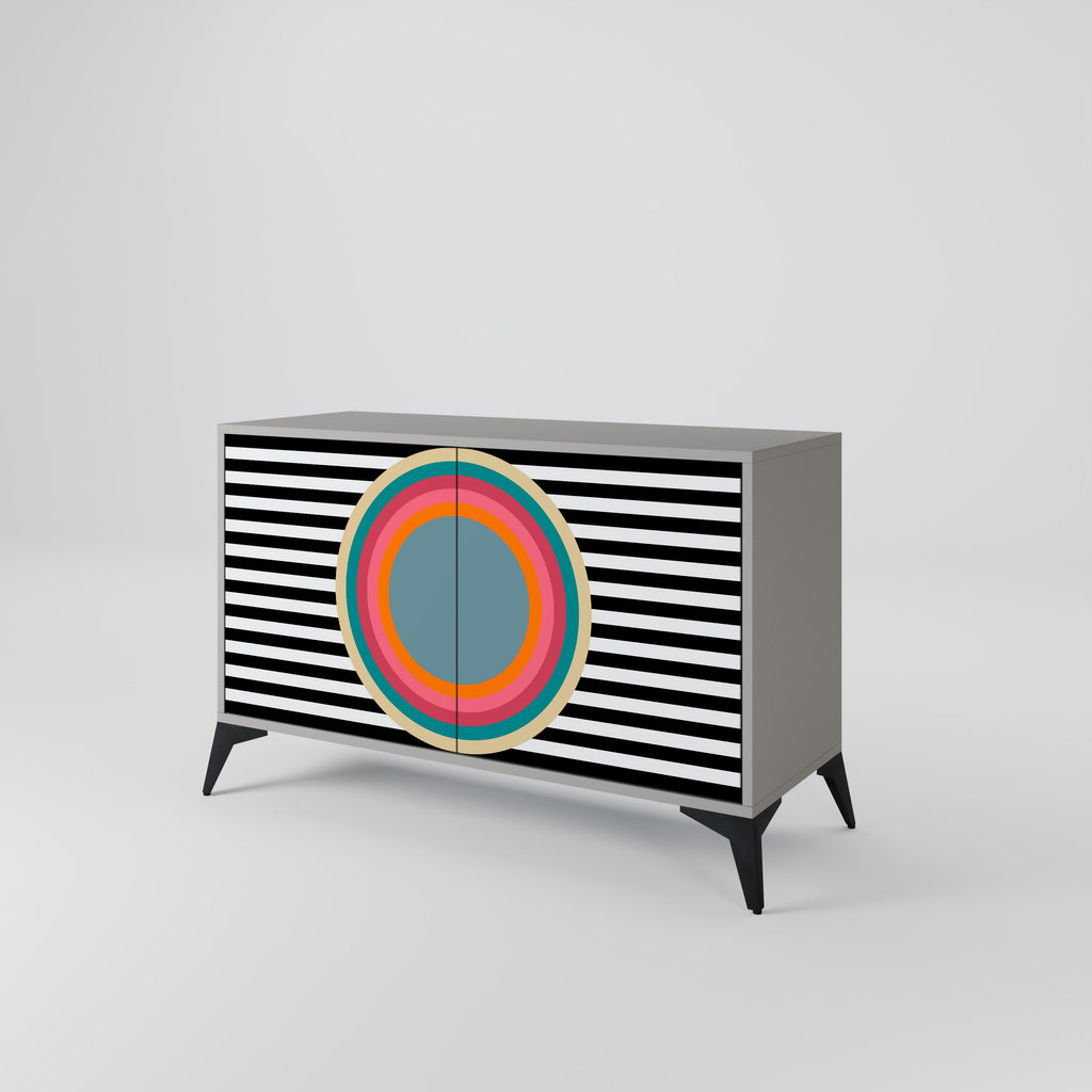 SPECTRA SHOWCASE Μπουφές 2 Πόρτων σε Γκρι Φινίρισμα
