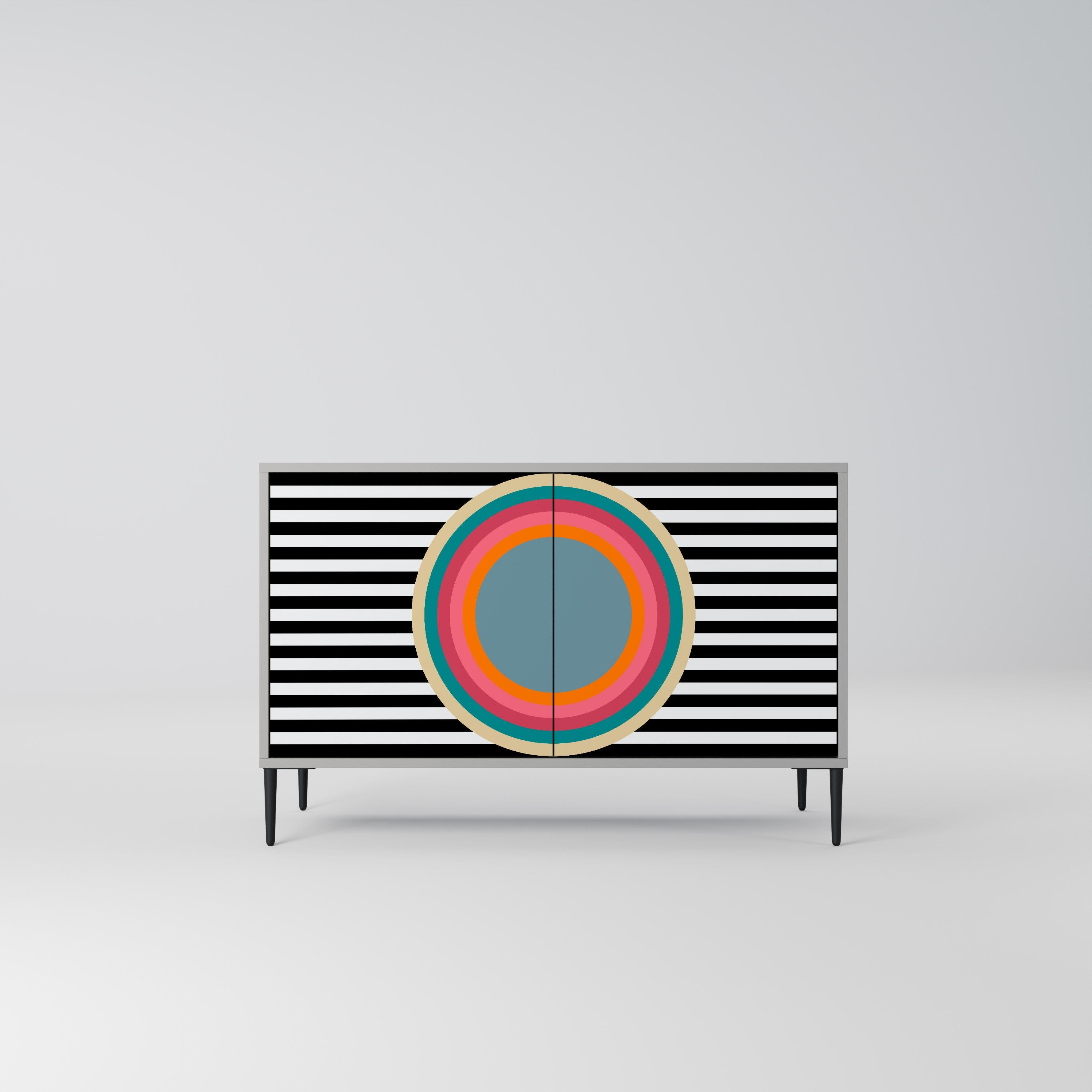SPECTRA SHOWCASE Μπουφές 2 Πόρτων σε Γκρι Φινίρισμα