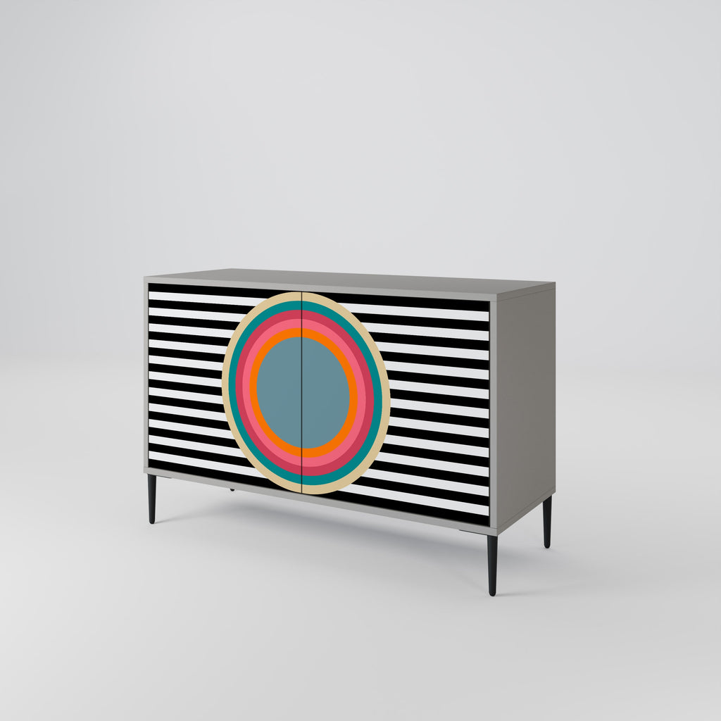 SPECTRA SHOWCASE Μπουφές 2 Πόρτων σε Γκρι Φινίρισμα