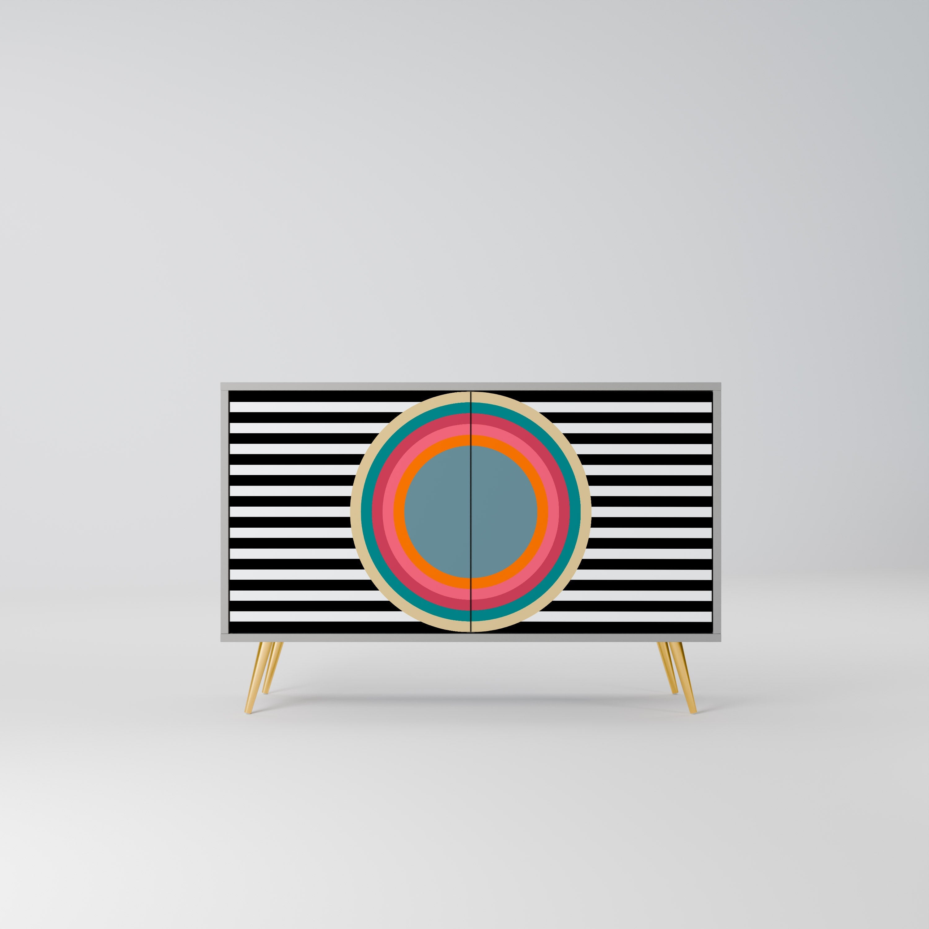 SPECTRA SHOWCASE Μπουφές 2 Πόρτων σε Γκρι Φινίρισμα