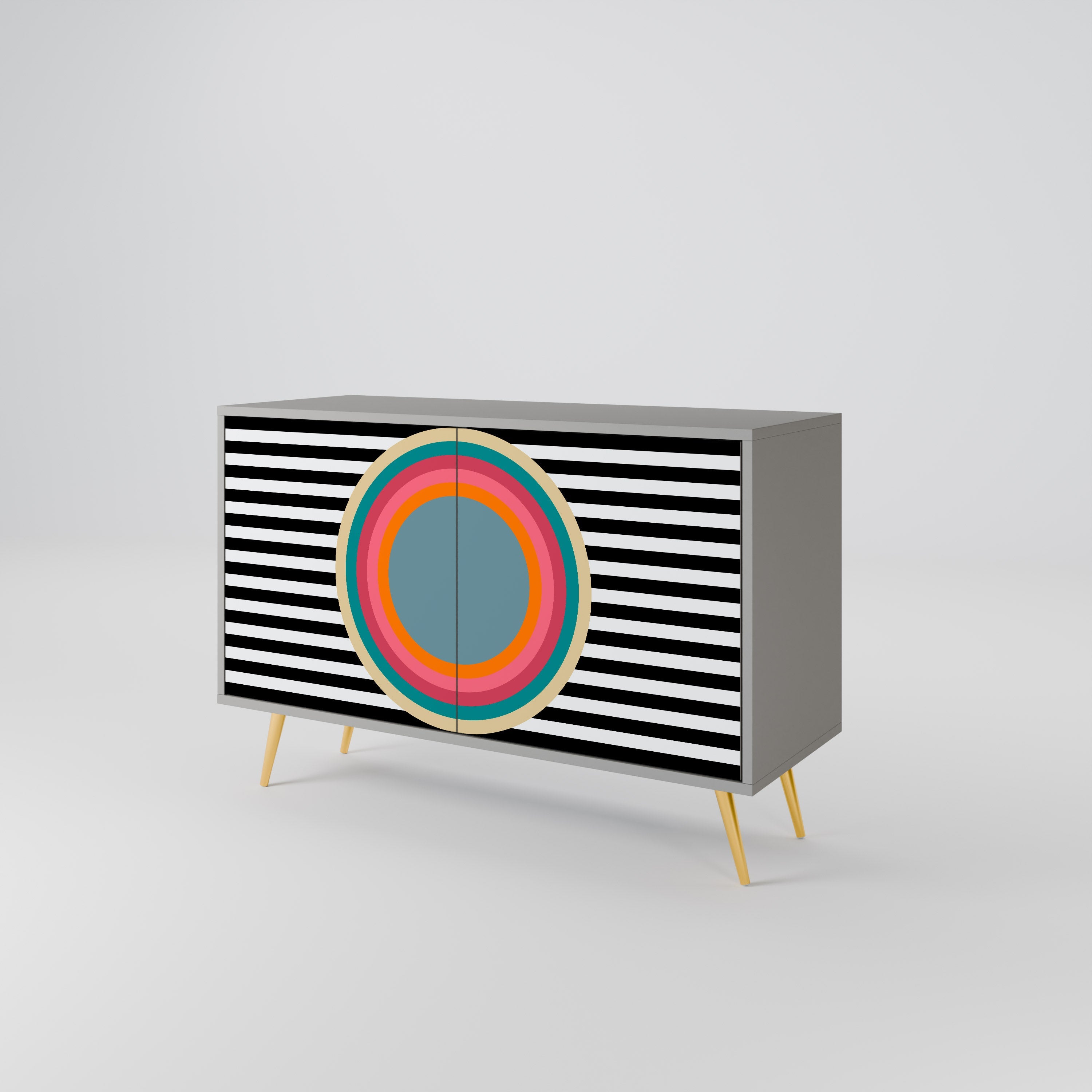 SPECTRA SHOWCASE Μπουφές 2 Πόρτων σε Γκρι Φινίρισμα