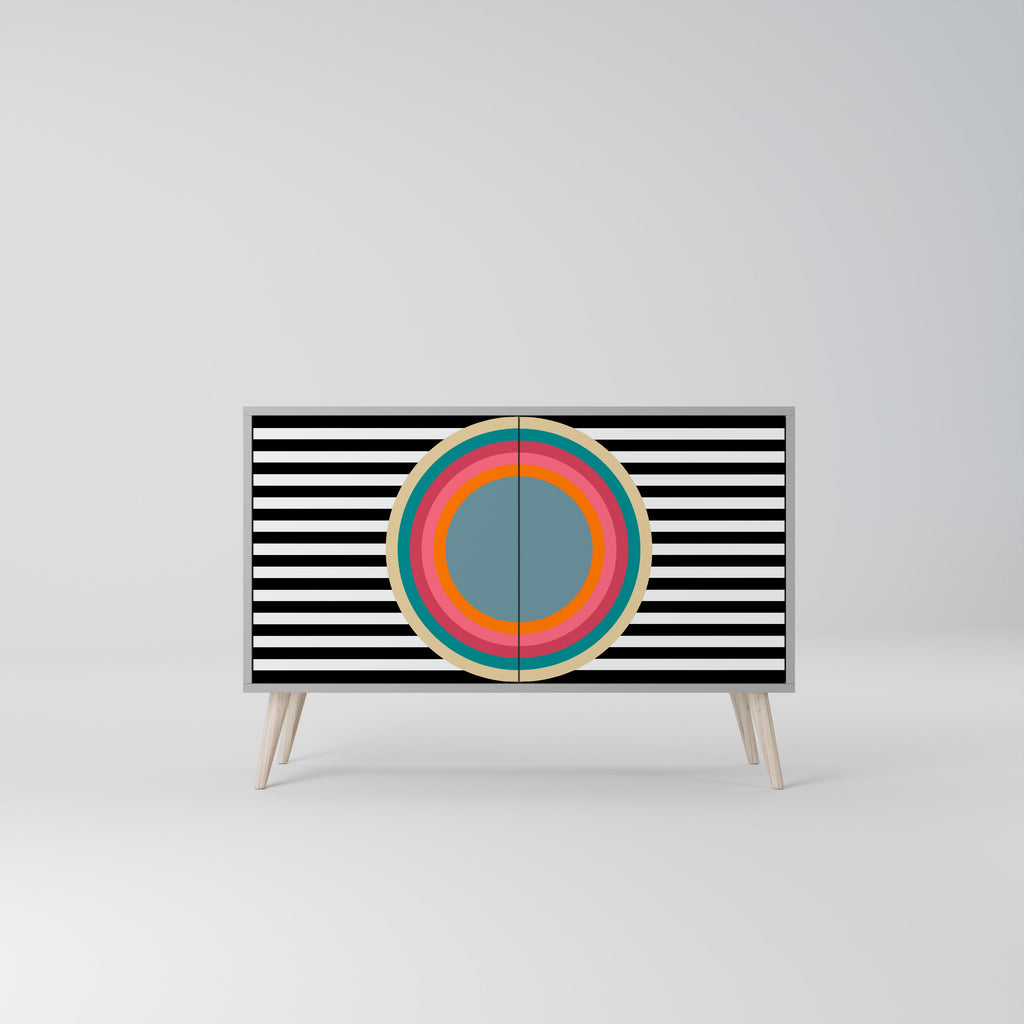 SPECTRA SHOWCASE Μπουφές 2 Πόρτων σε Γκρι Φινίρισμα