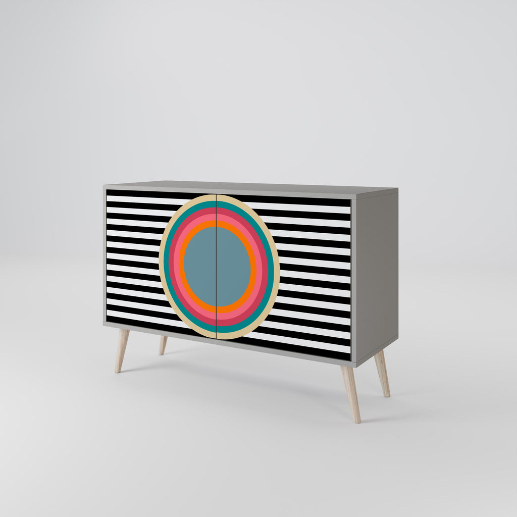 SPECTRA SHOWCASE Μπουφές 2 Πόρτων σε Γκρι Φινίρισμα