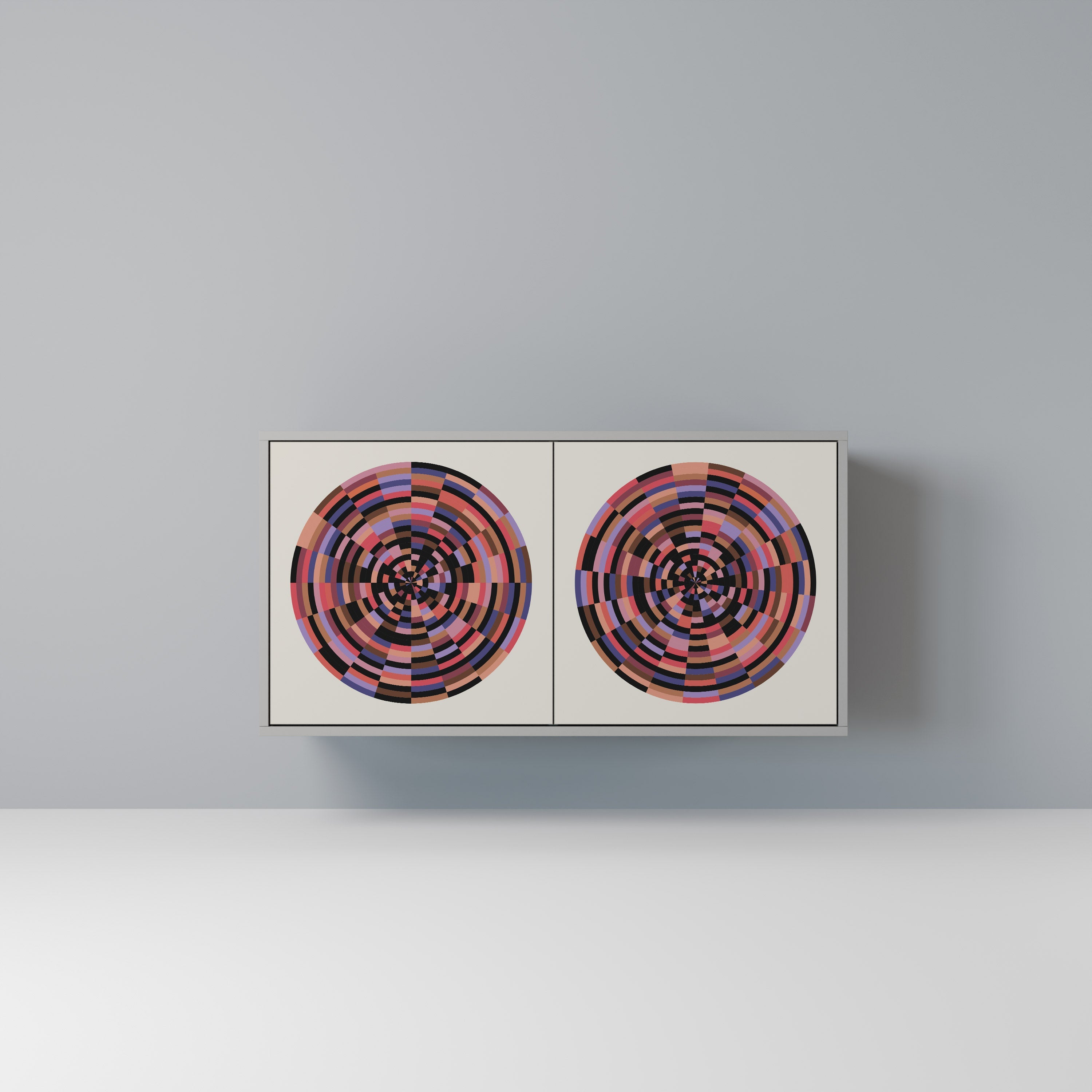 Μπουφές 2 θυρών BROWN CIRCLES σε γκρι φινίρισμα