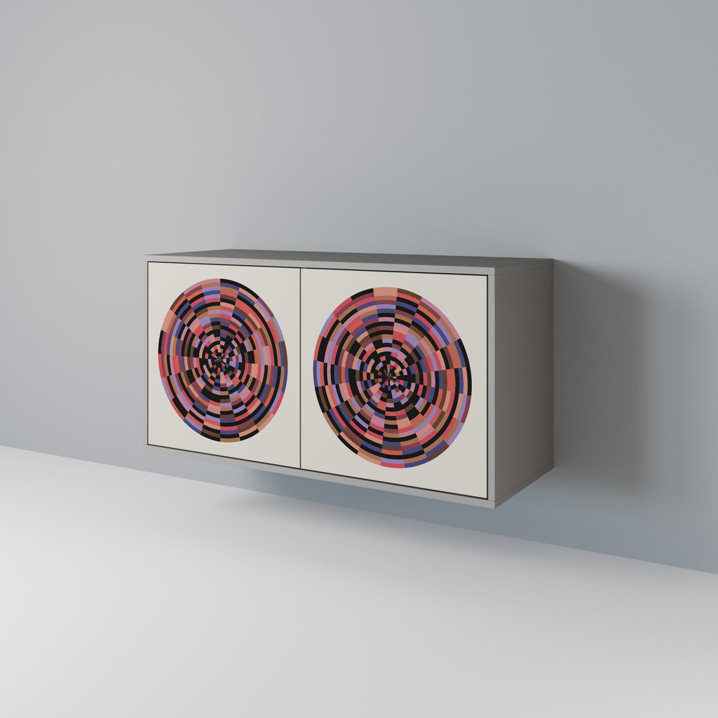 Μπουφές 2 θυρών BROWN CIRCLES σε γκρι φινίρισμα