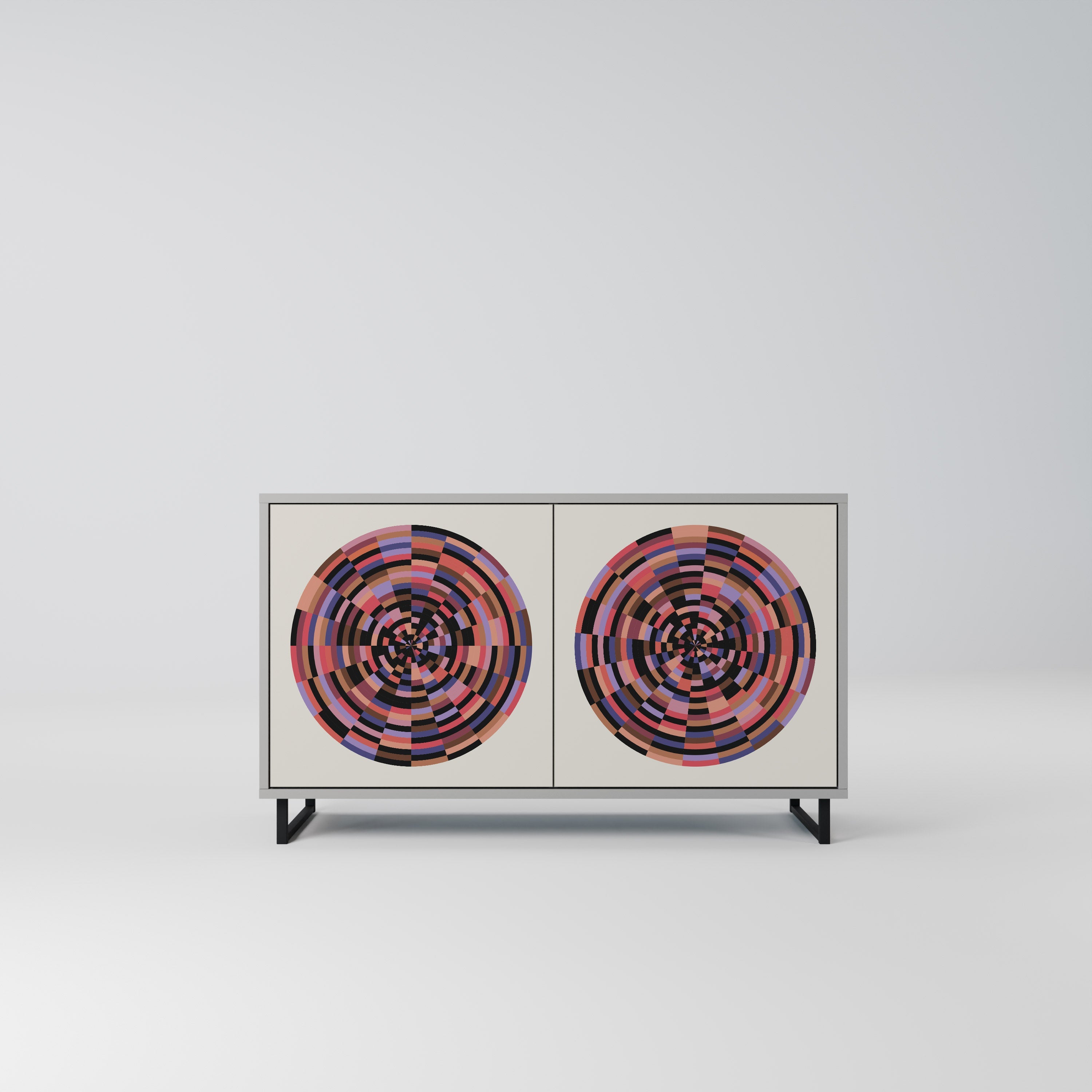 Μπουφές 2 θυρών BROWN CIRCLES σε γκρι φινίρισμα
