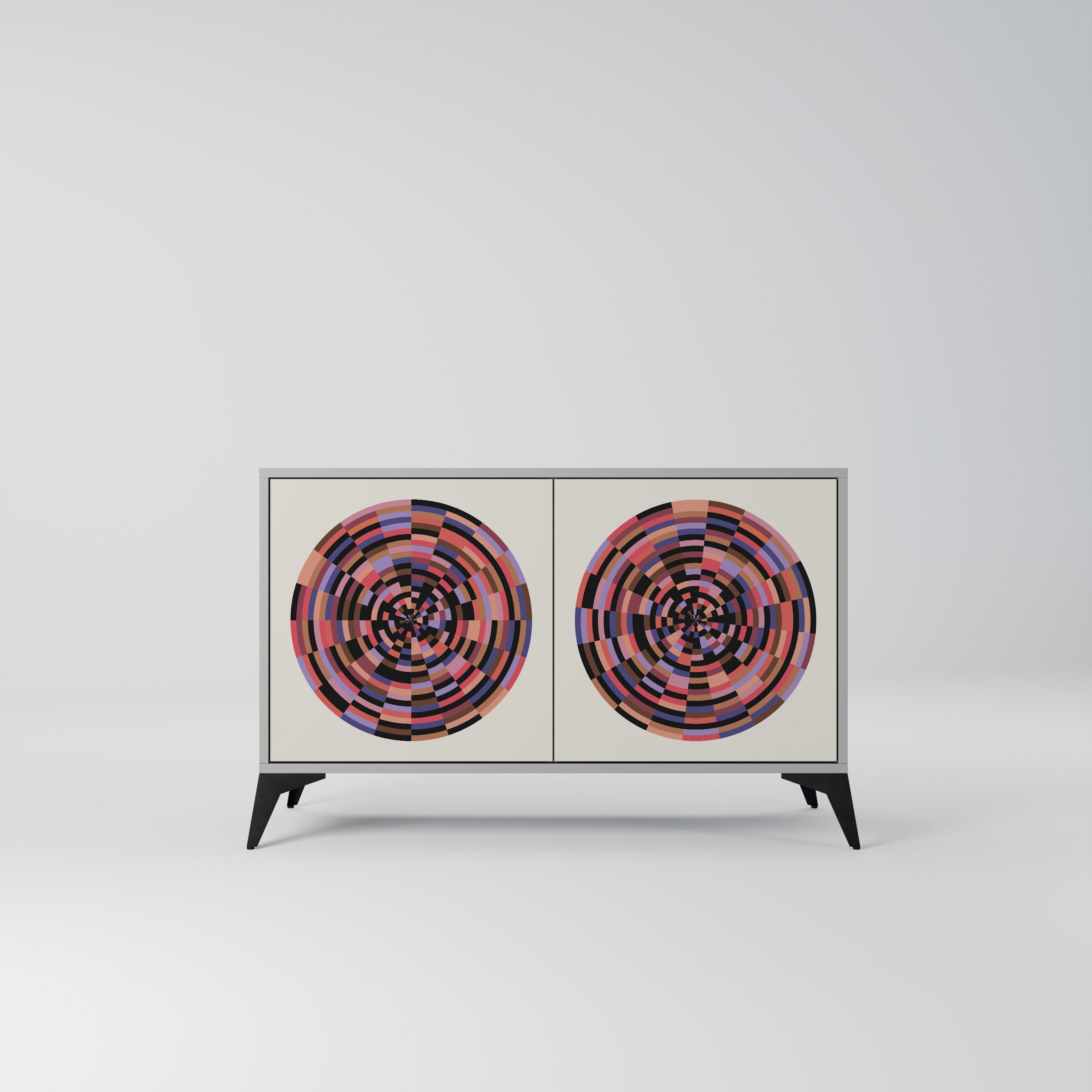 Μπουφές 2 θυρών BROWN CIRCLES σε γκρι φινίρισμα