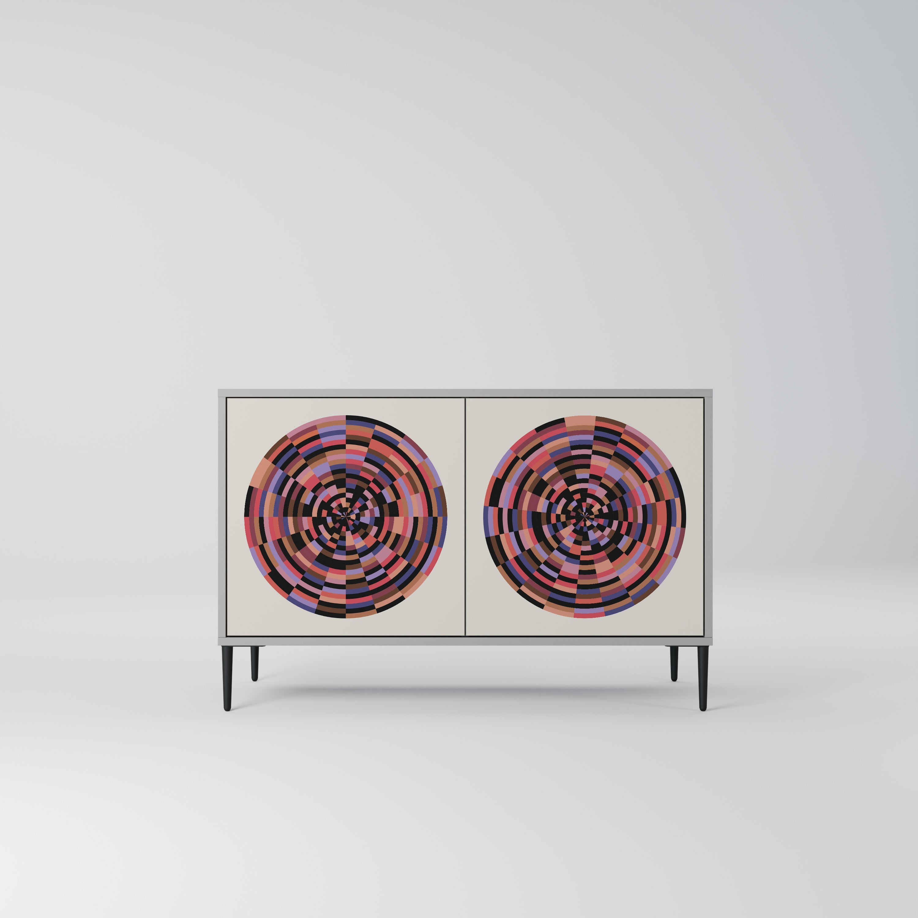 Μπουφές 2 θυρών BROWN CIRCLES σε γκρι φινίρισμα