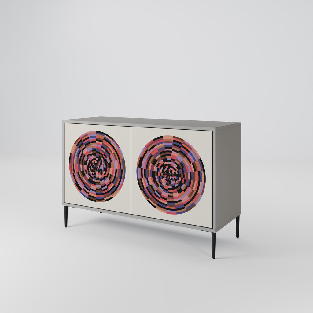 Μπουφές 2 θυρών BROWN CIRCLES σε γκρι φινίρισμα