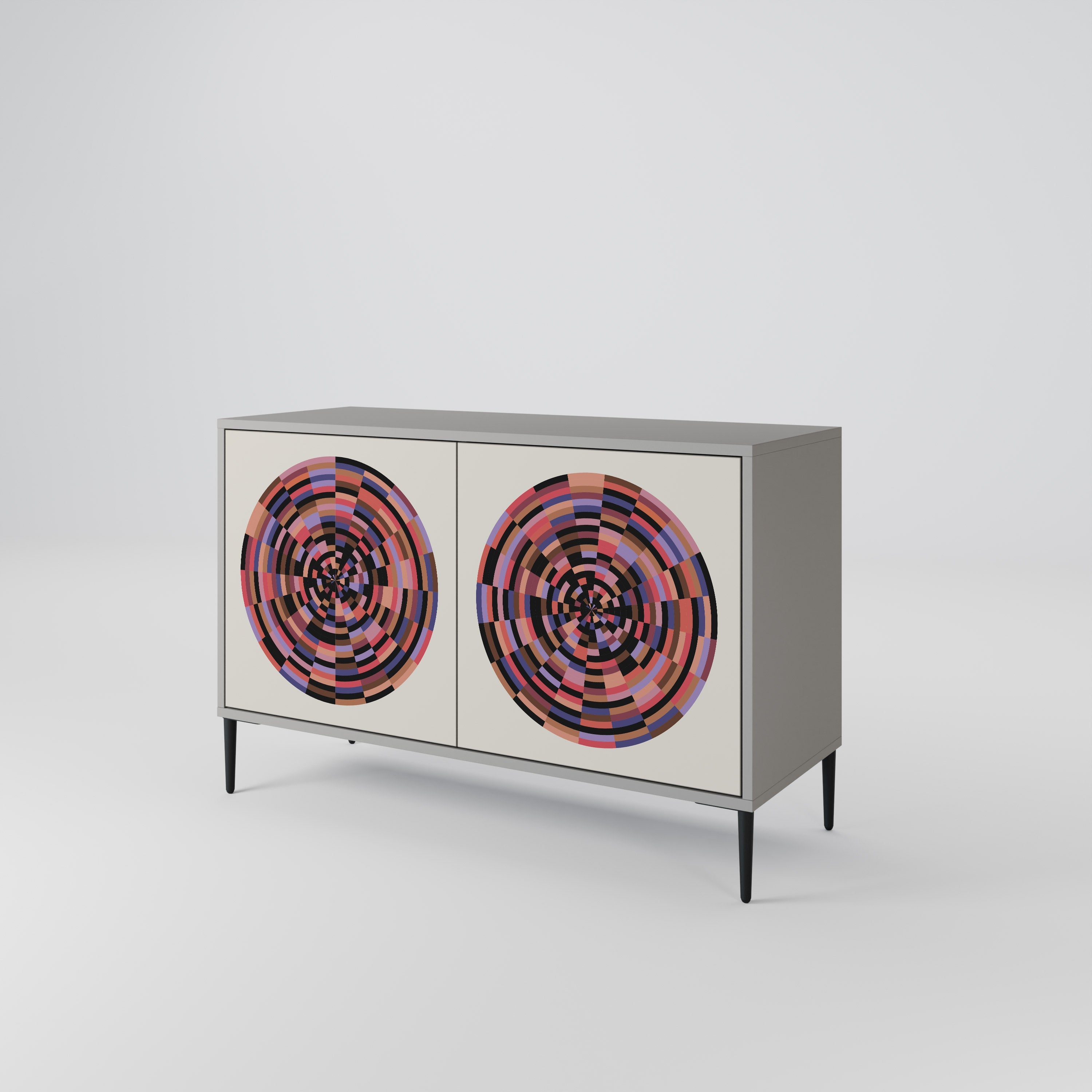 Μπουφές 2 θυρών BROWN CIRCLES σε γκρι φινίρισμα