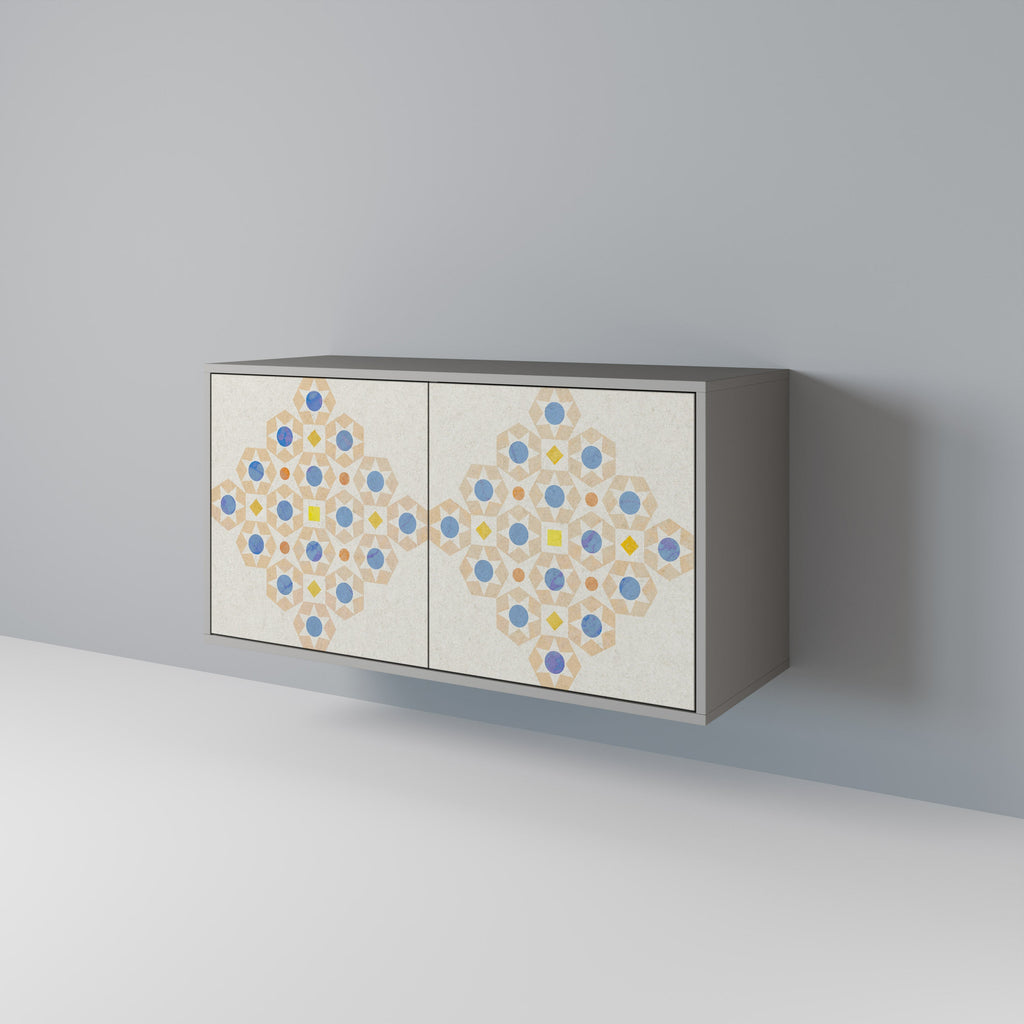 PATTERNED PRISM 2-Door Sideboard in Grey Finish