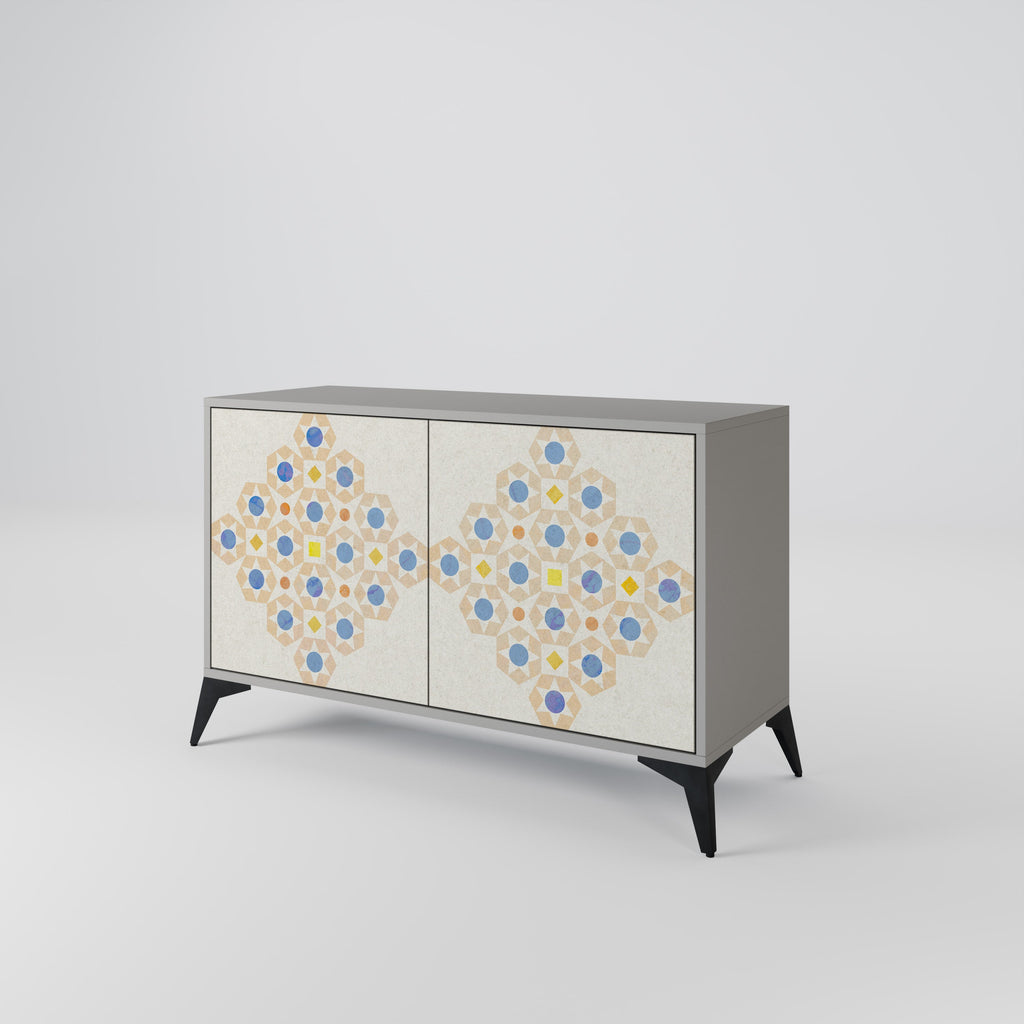 PATTERNED PRISM 2-Door Sideboard in Grey Finish
