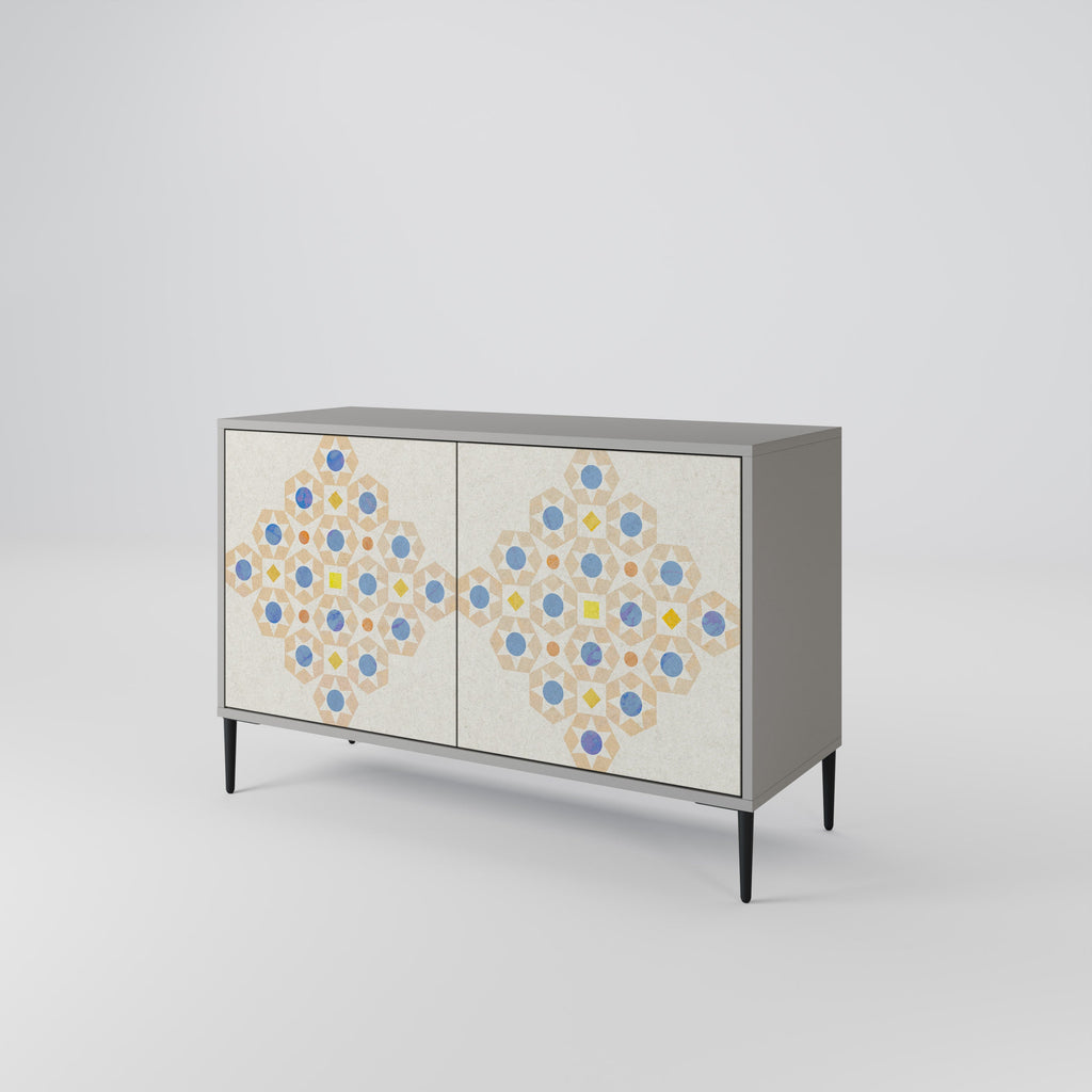 PATTERNED PRISM 2-Door Sideboard in Grey Finish