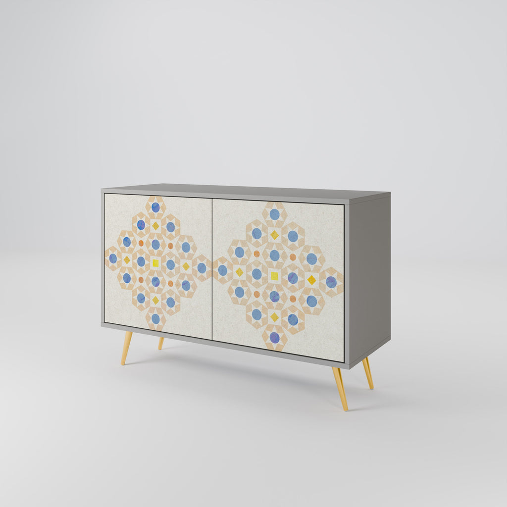 PATTERNED PRISM 2-Door Sideboard in Grey Finish