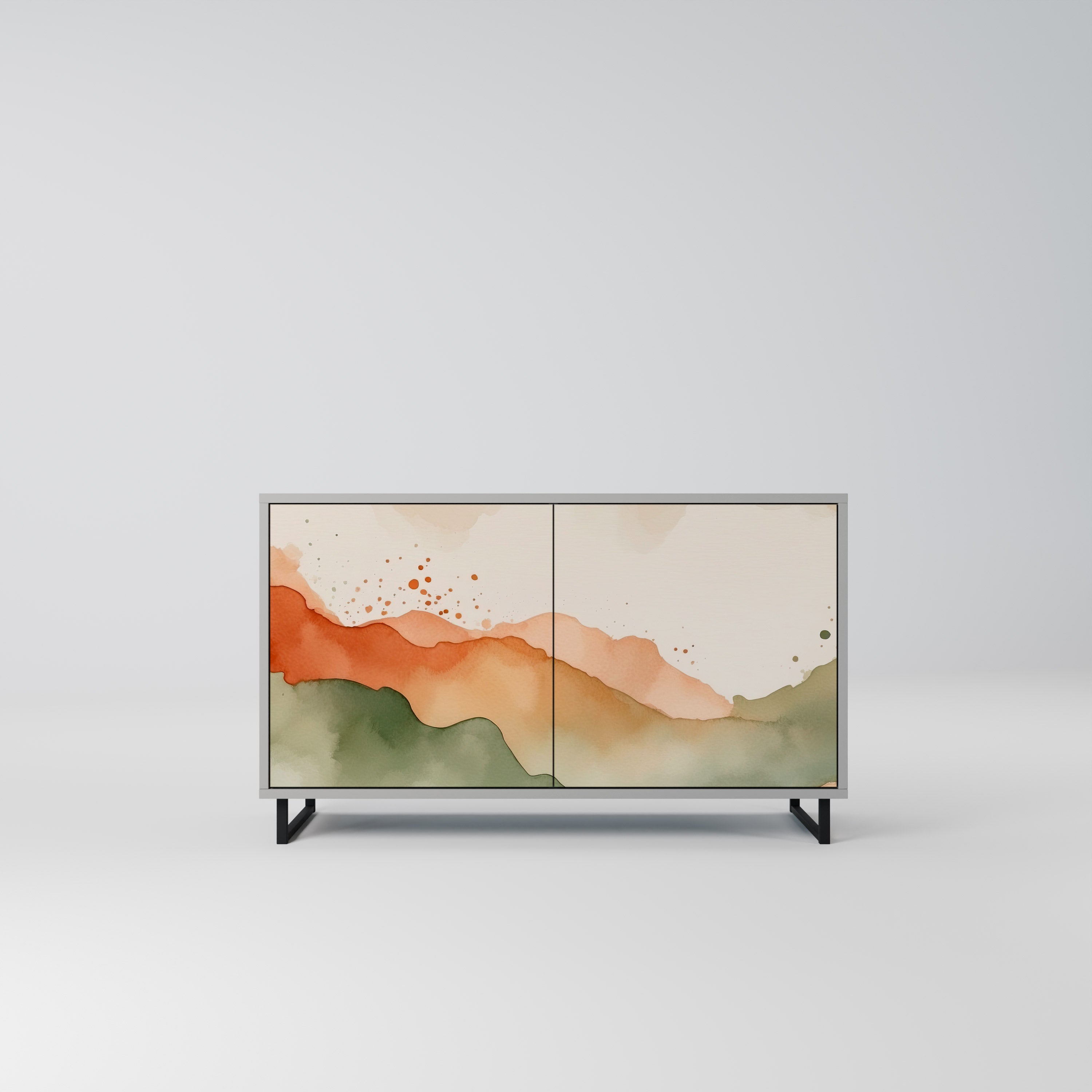 Μπουφές 2 θυρών WATERCOLOUR PEAKS σε γκρι φινίρισμα