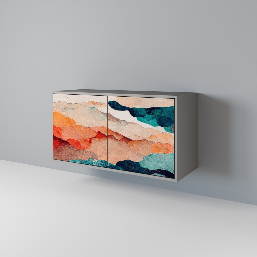 Μπουφές ABSTRACT LANDSCAPE με 2 πόρτες σε γκρι φινίρισμα