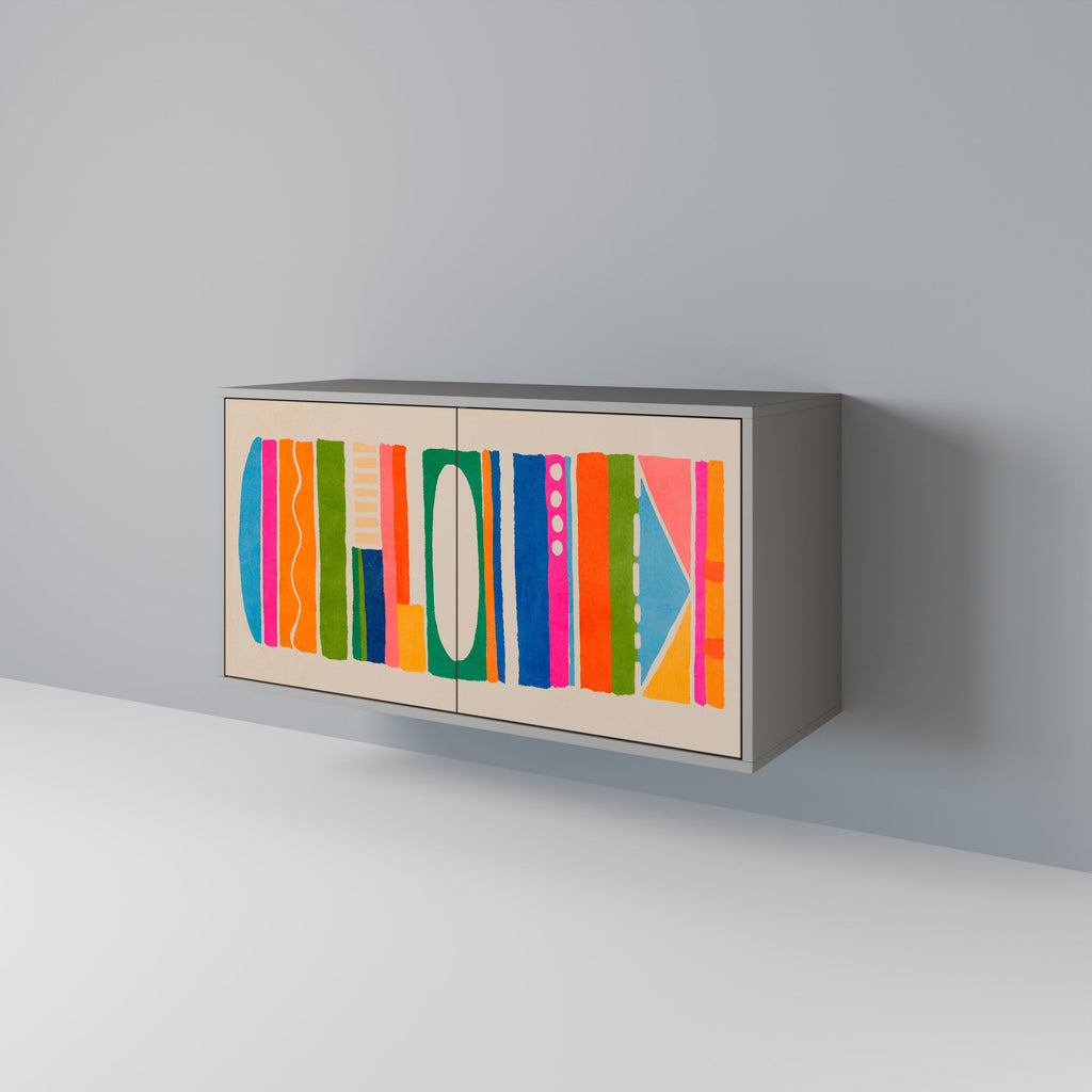 Μπουφές 2 θυρών GEOMETRIC SHINE σε γκρι φινίρισμα