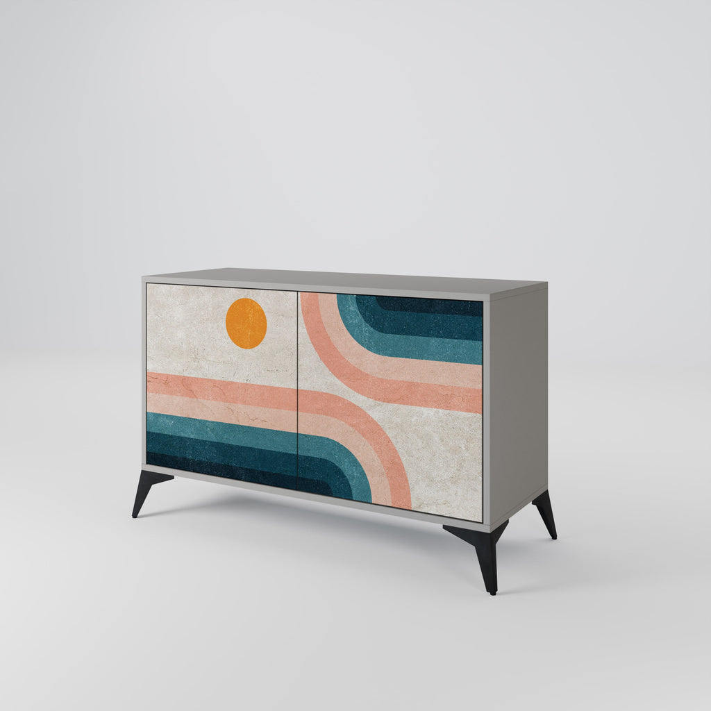 TWO HALVES 2-Door Sideboard in Grey Finish