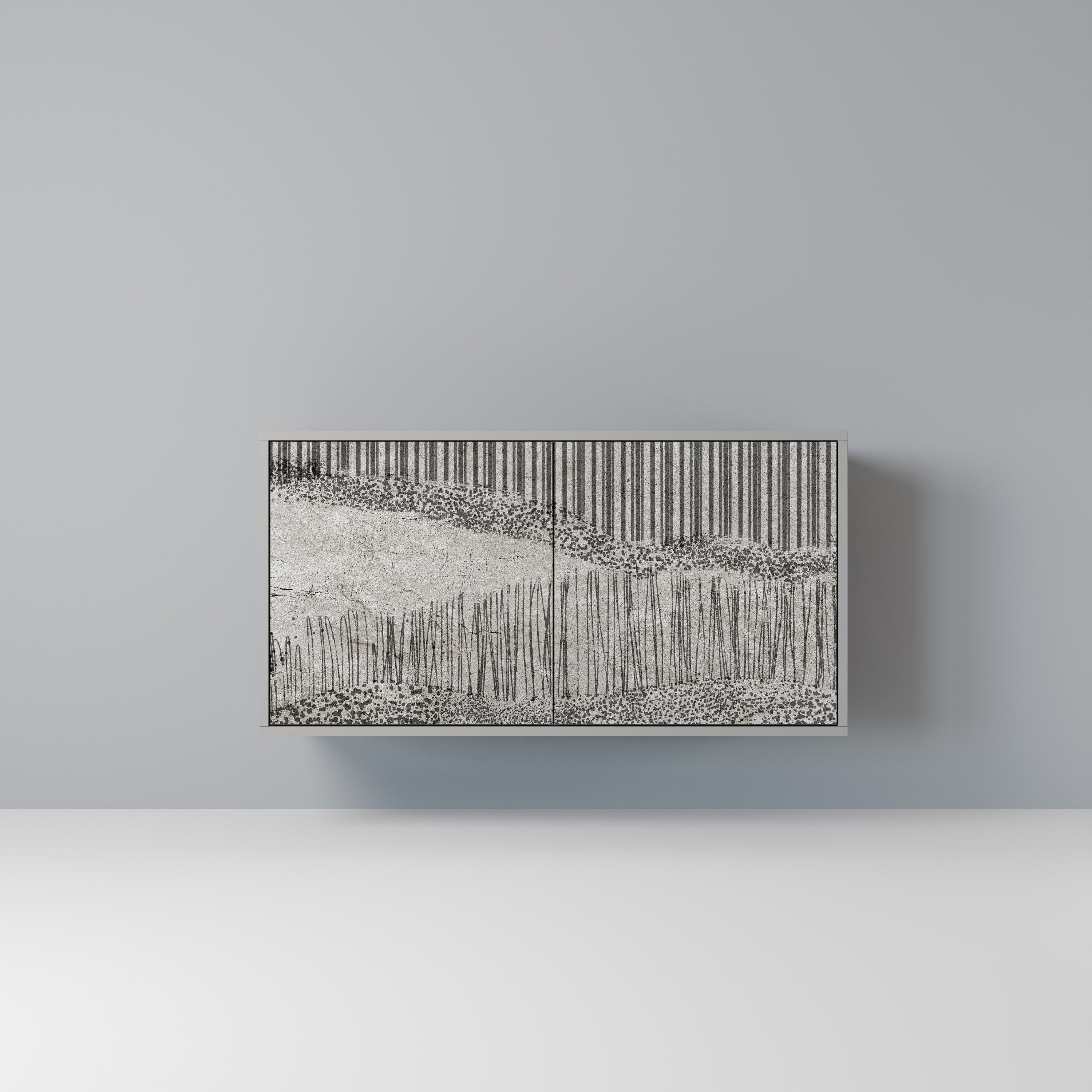 Μπουφές GRAIN LINES με 2 πόρτες σε γκρι φινίρισμα