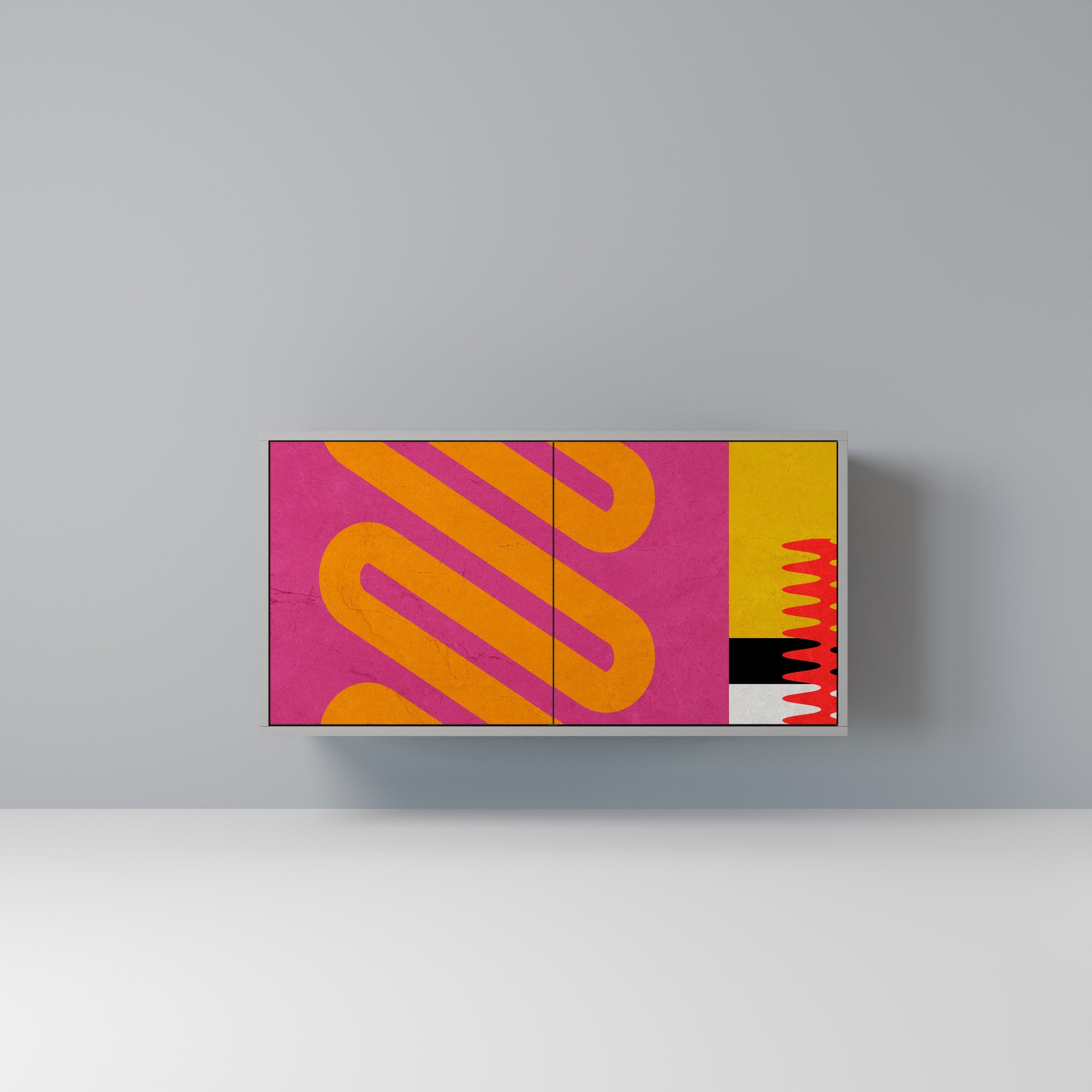 Μπουφές VIVID ART με 2 πόρτες σε γκρι φινίρισμα