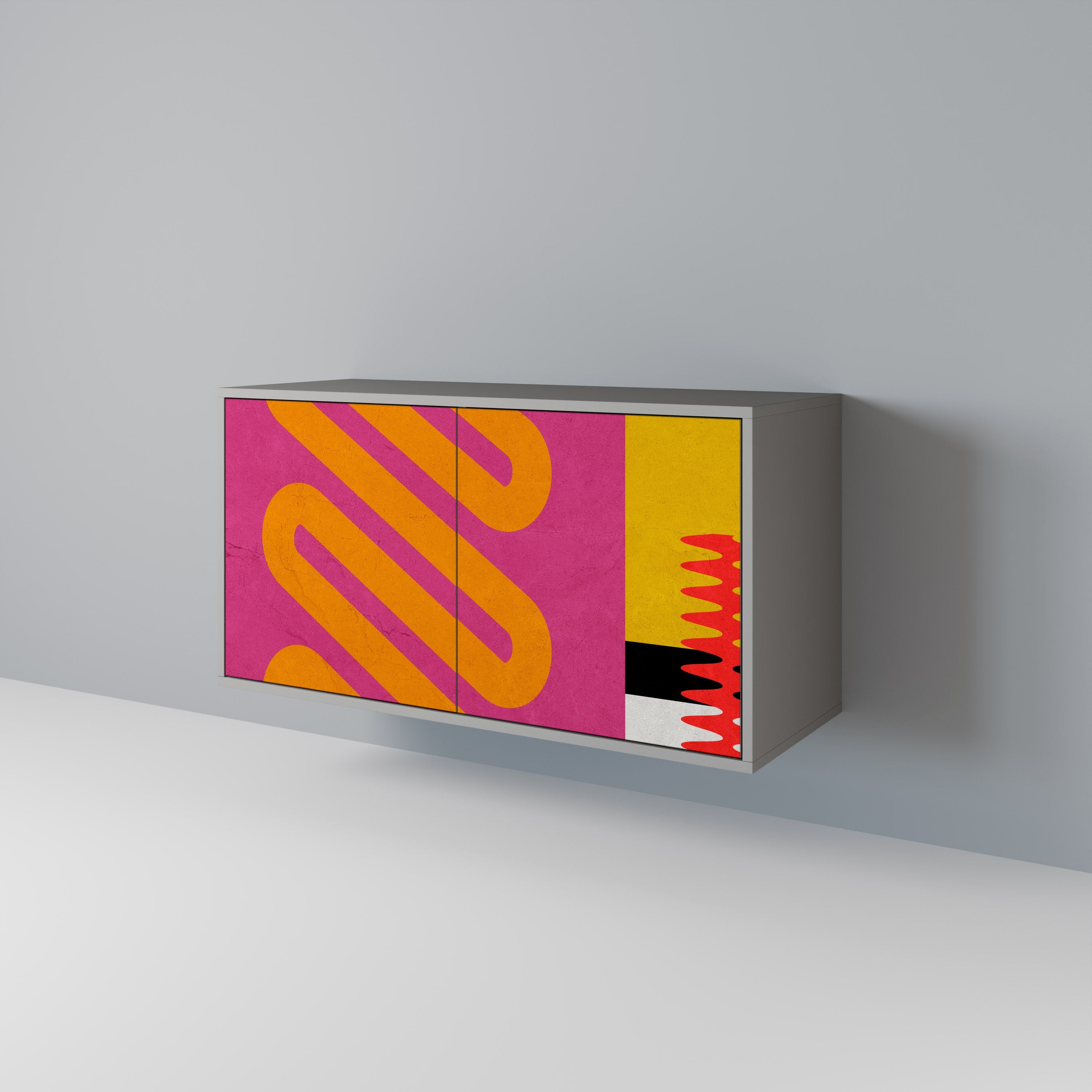 Μπουφές VIVID ART με 2 πόρτες σε γκρι φινίρισμα