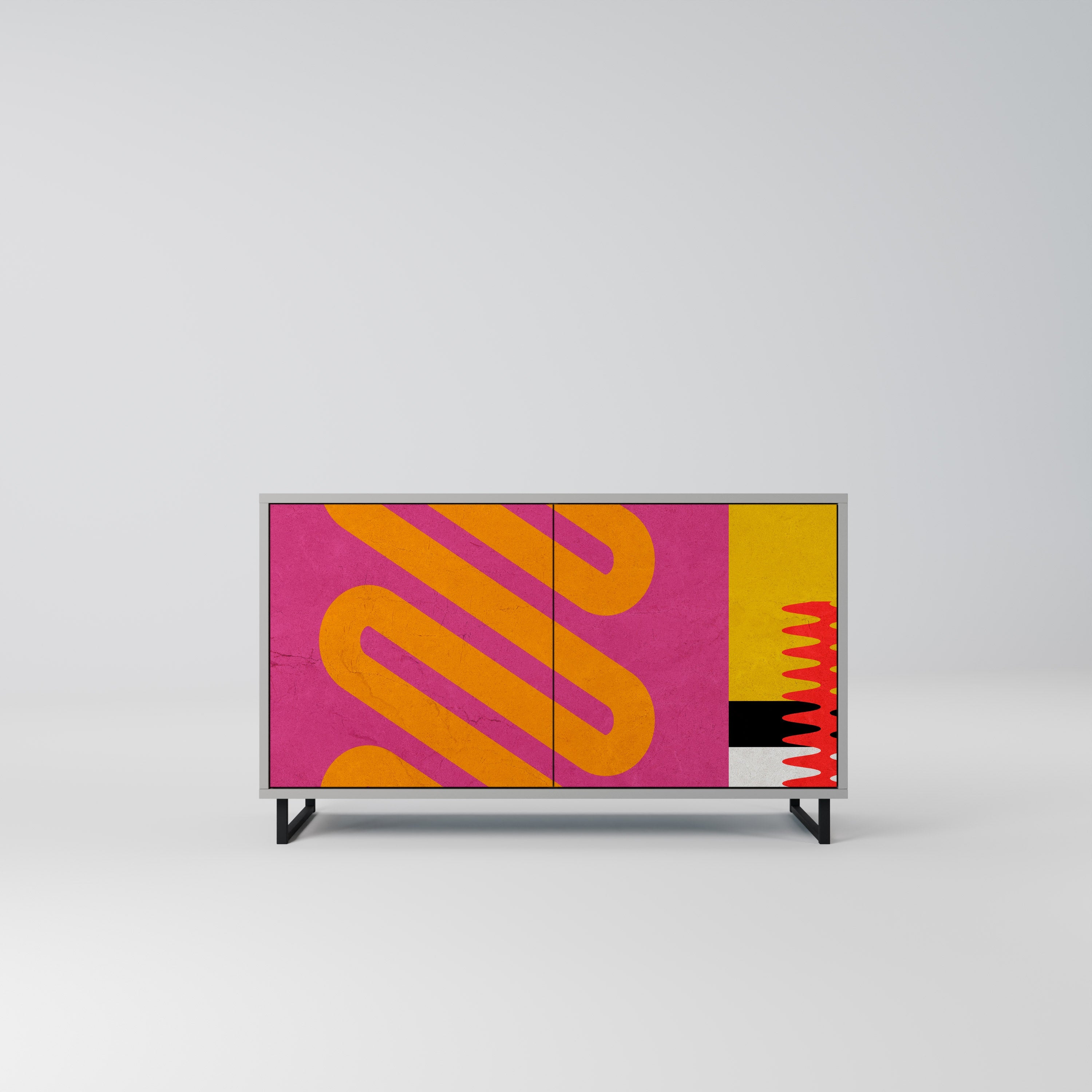 Μπουφές VIVID ART με 2 πόρτες σε γκρι φινίρισμα
