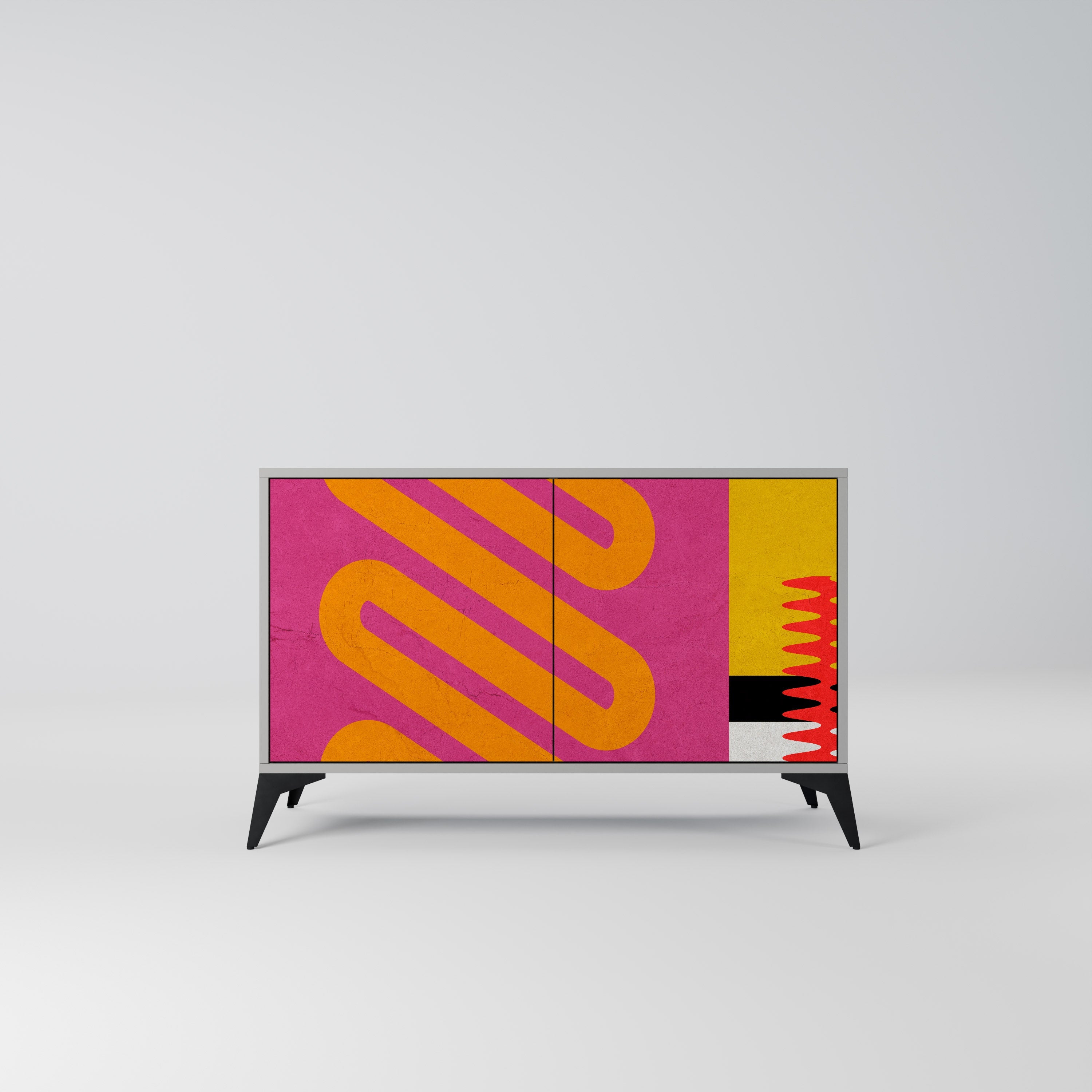 Μπουφές VIVID ART με 2 πόρτες σε γκρι φινίρισμα