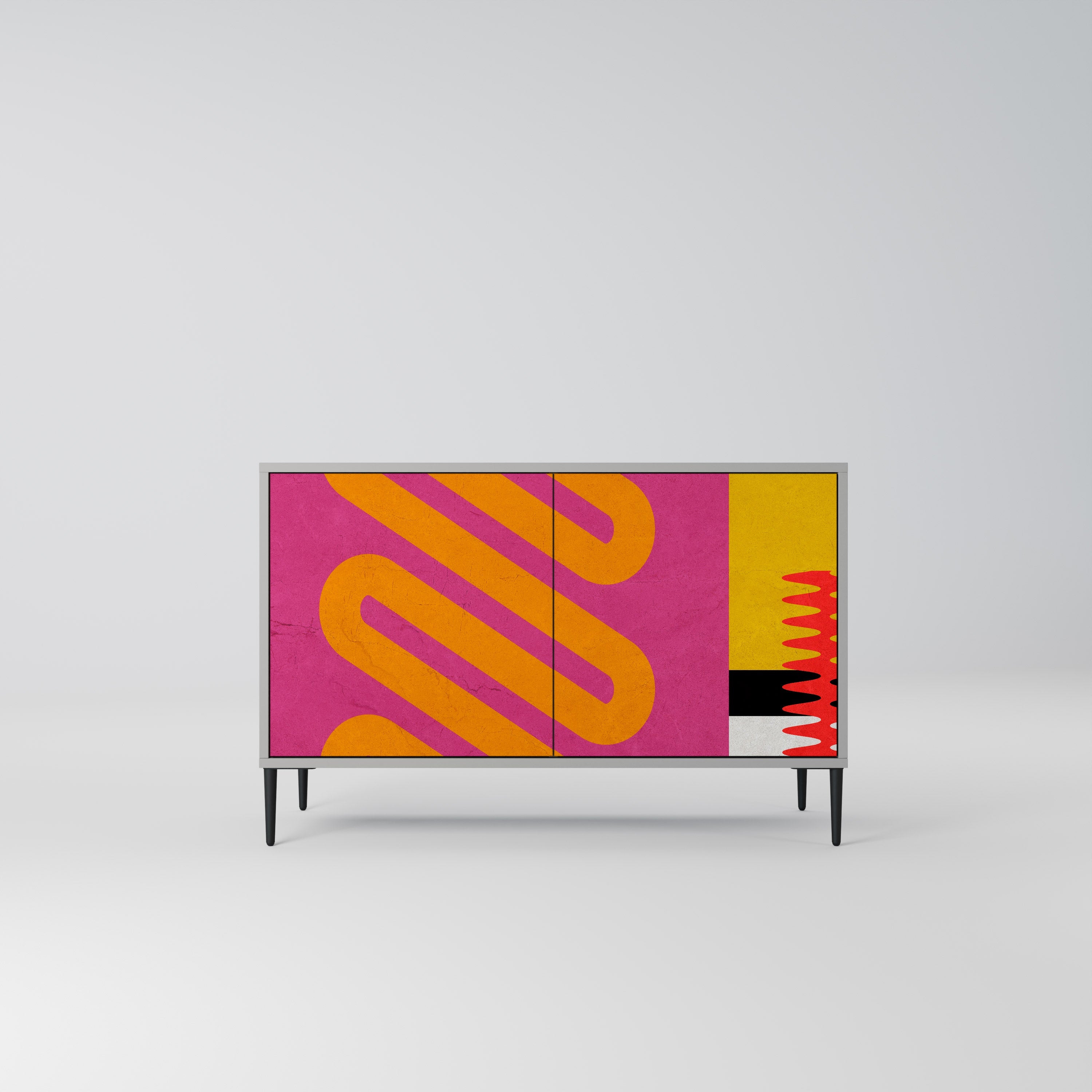 Μπουφές VIVID ART με 2 πόρτες σε γκρι φινίρισμα