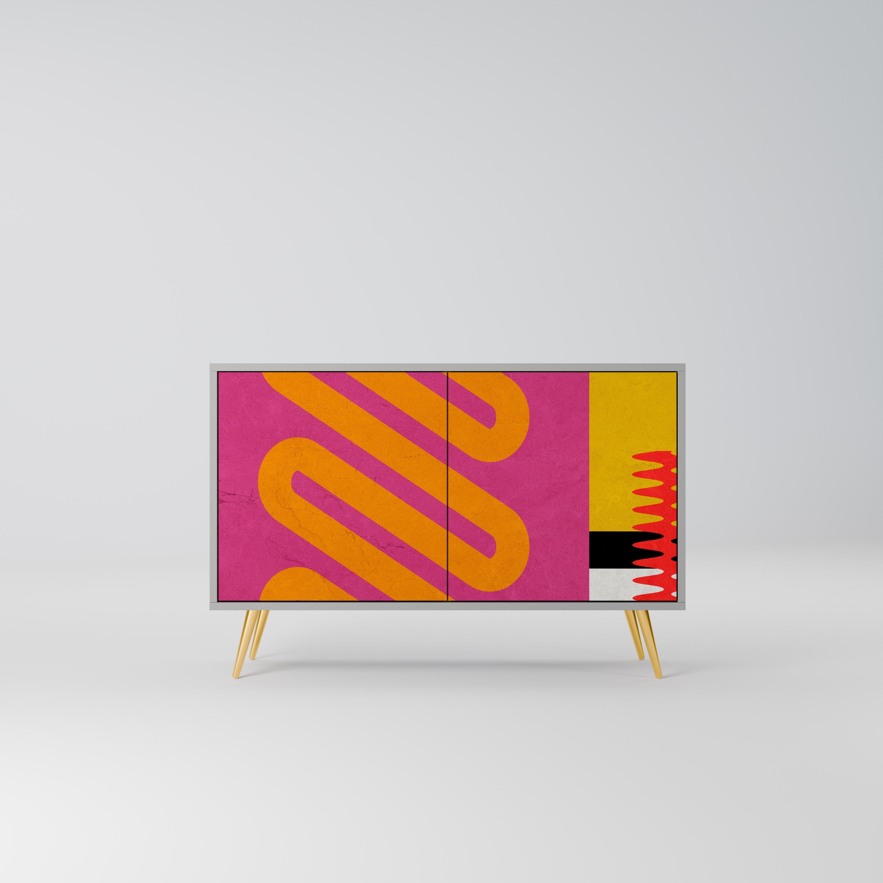 Μπουφές VIVID ART με 2 πόρτες σε γκρι φινίρισμα