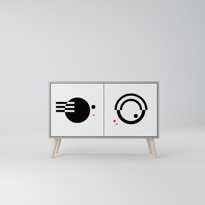 BLACK AND WHITE COMBINATION Μπουφές 2-θυρών
