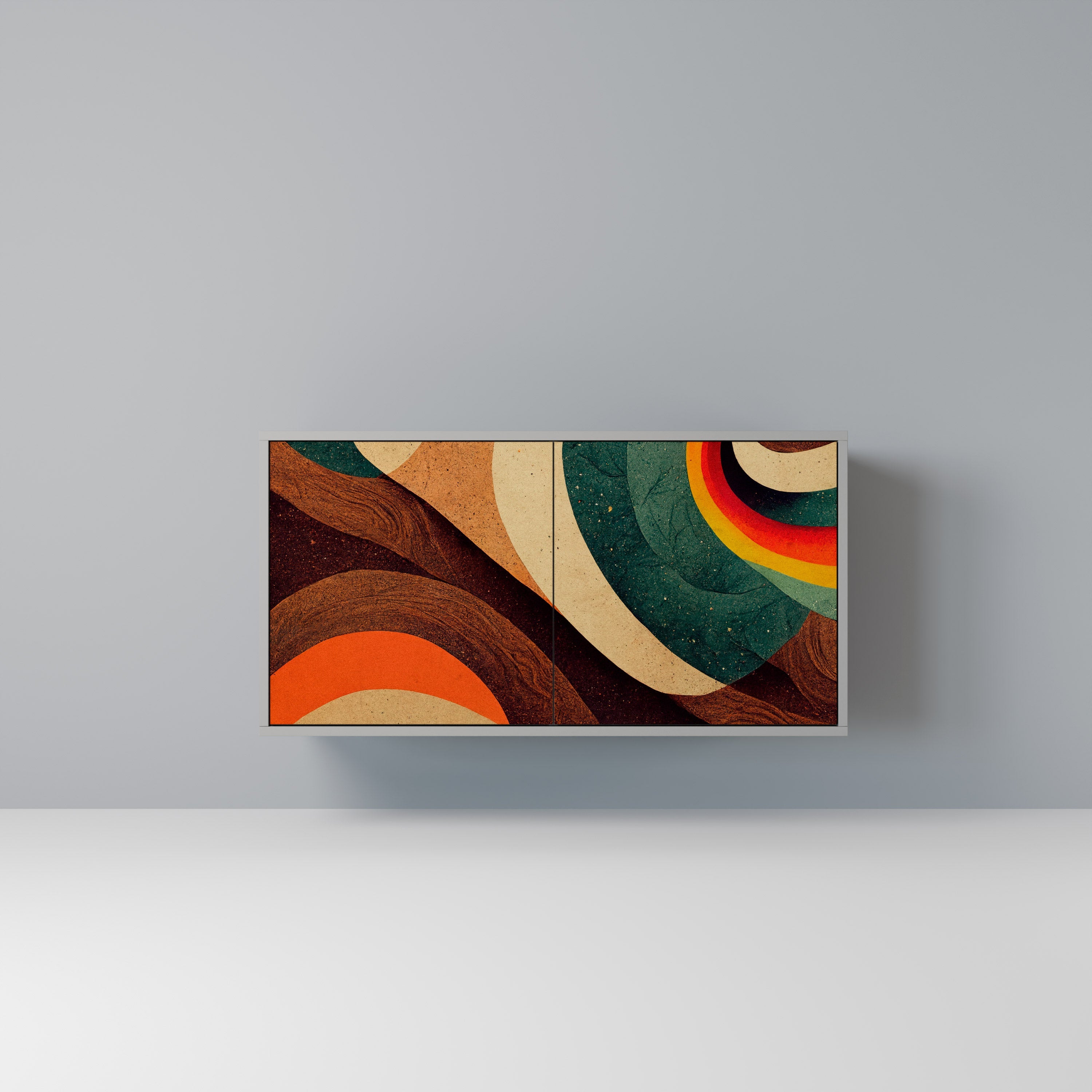 Μπουφές COLORFUL STRANDS με 2 πόρτες σε γκρι φινίρισμα