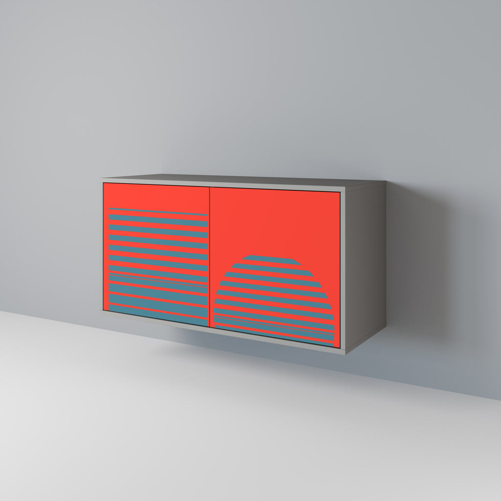 RISING GEOMETRY STARS 2-Door Sideboard in Grey Finish