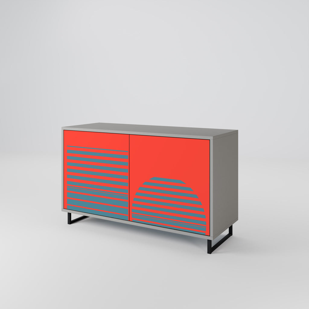 RISING GEOMETRY STARS 2-Door Sideboard in Grey Finish