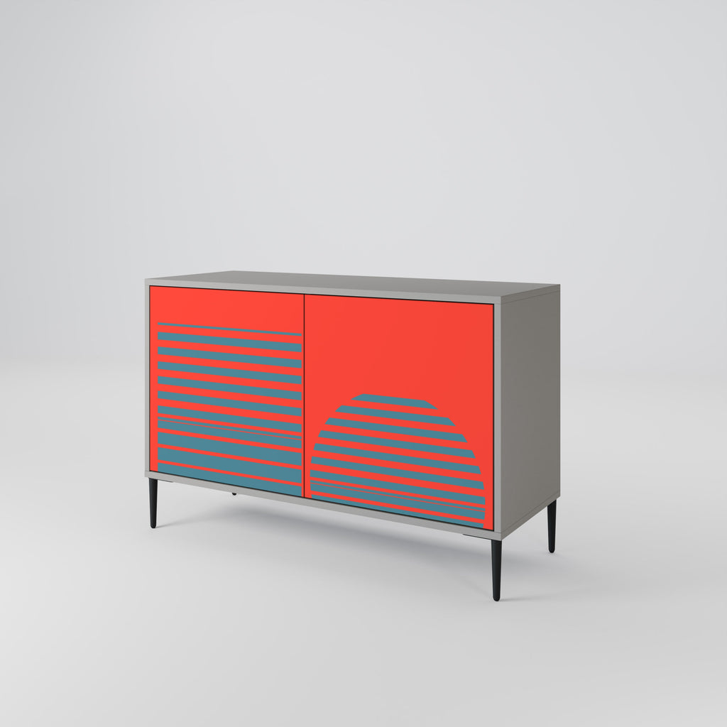RISING GEOMETRY STARS 2-Door Sideboard in Grey Finish