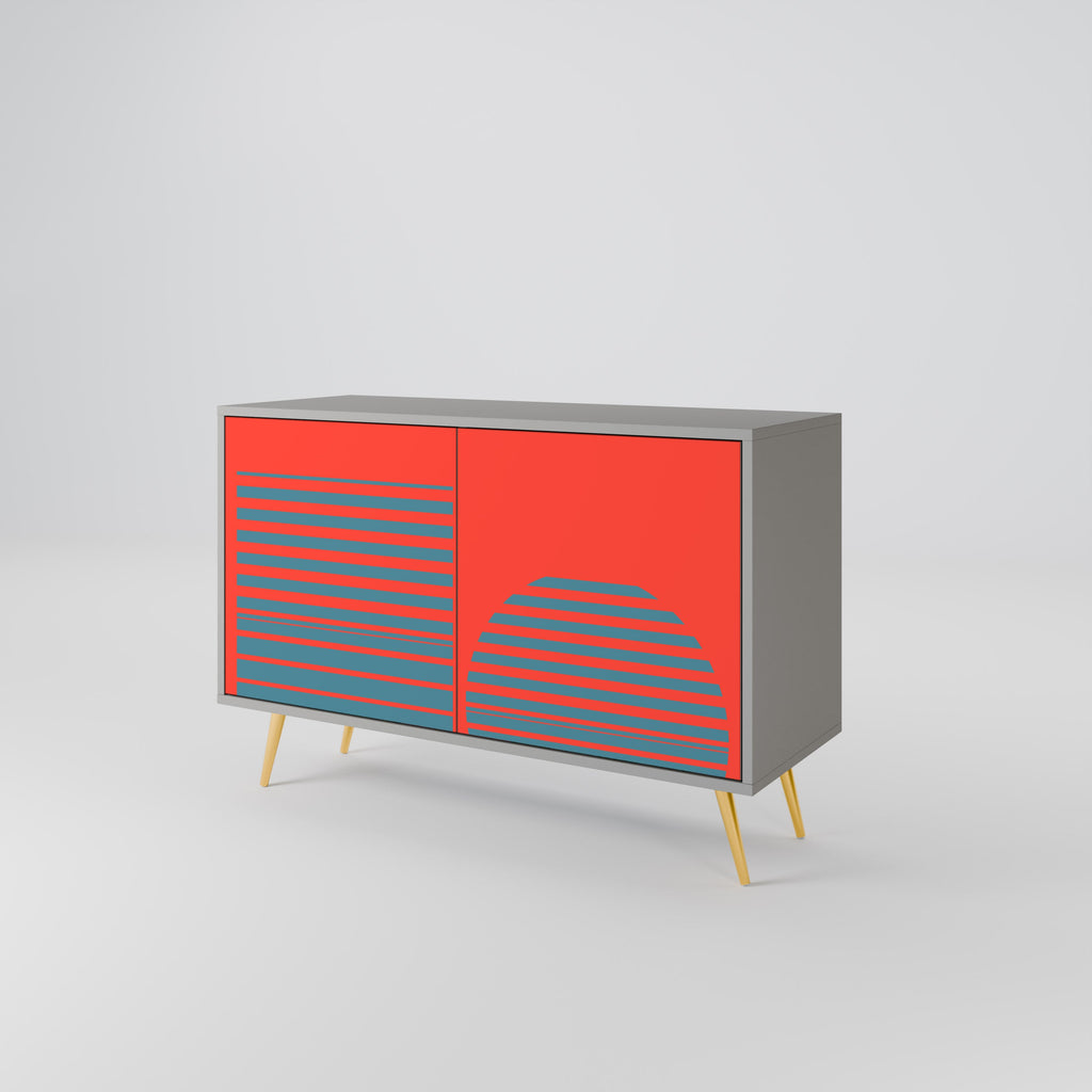 RISING GEOMETRY STARS 2-Door Sideboard in Grey Finish