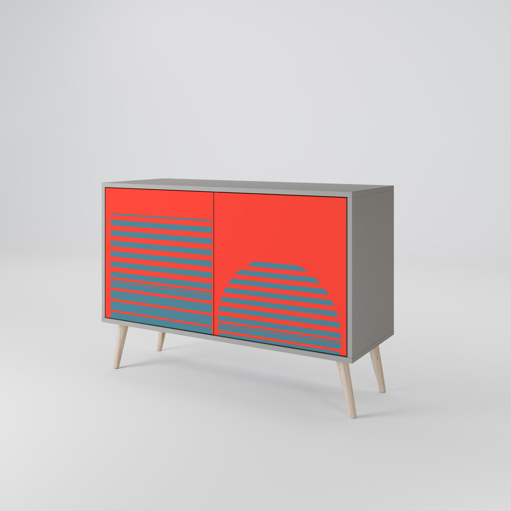 RISING GEOMETRY STARS 2-Door Sideboard in Grey Finish