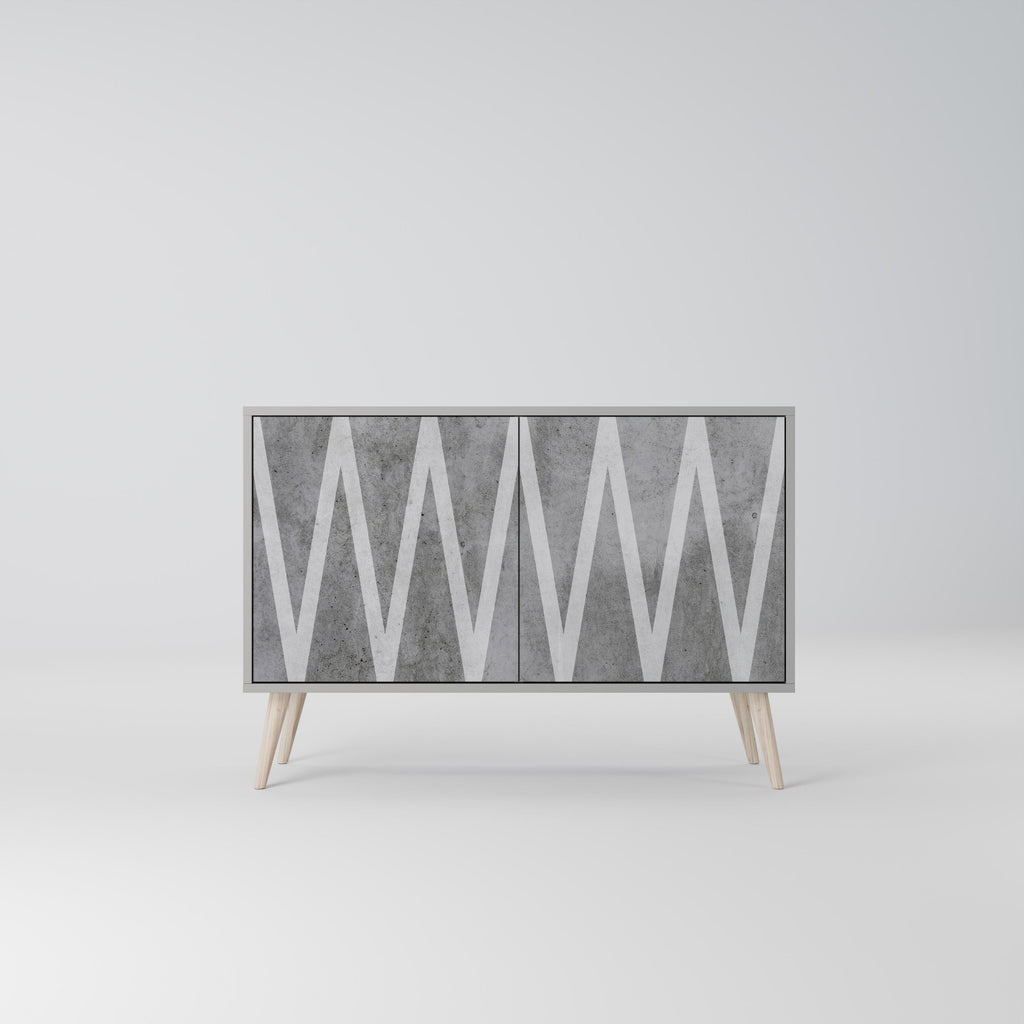 Μπουφές SOLID ZIG ZAG με 2 πόρτες σε γκρι φινίρισμα