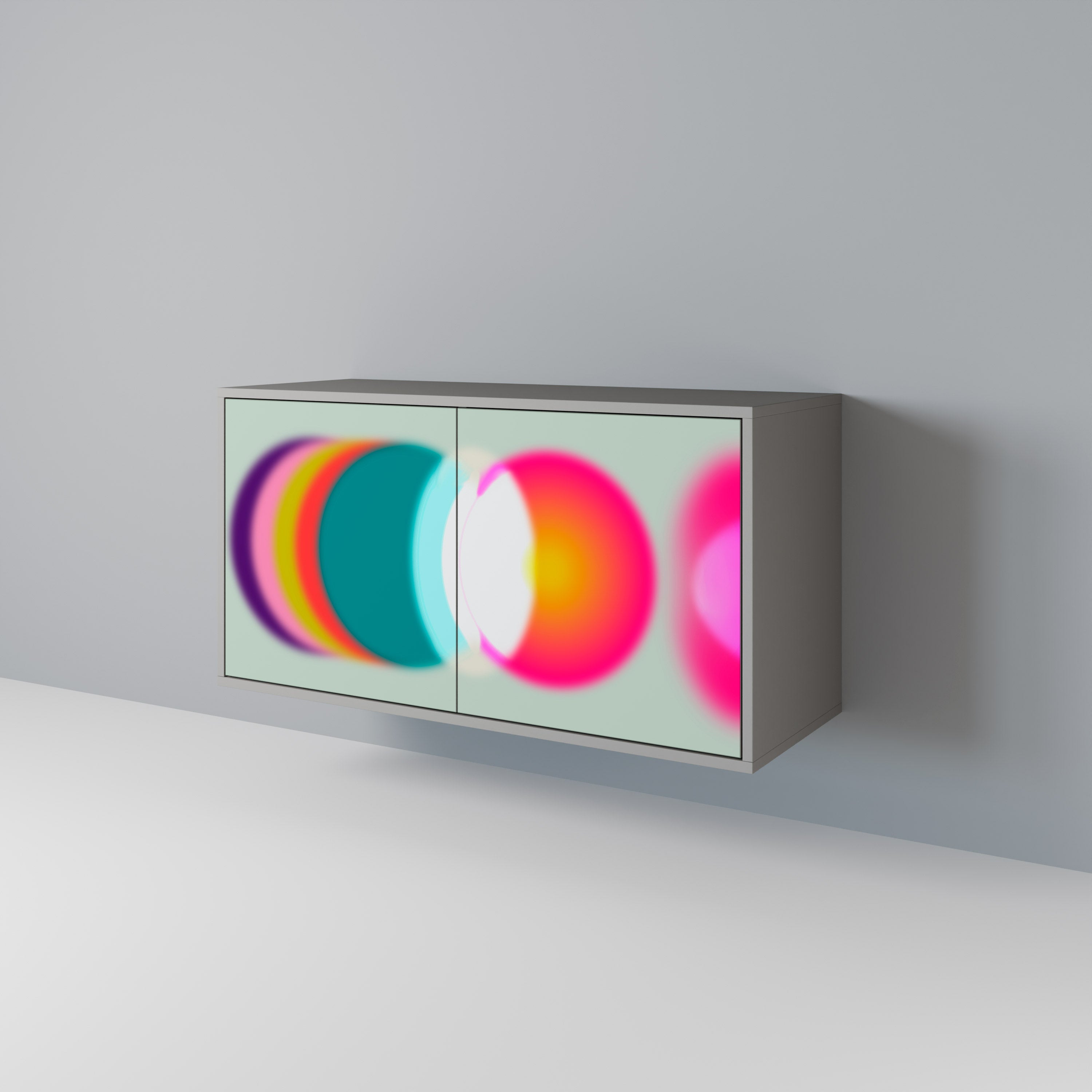 SYMPHONY OF COLORS Μπουφές με 2 πόρτες σε γκρι φινίρισμα