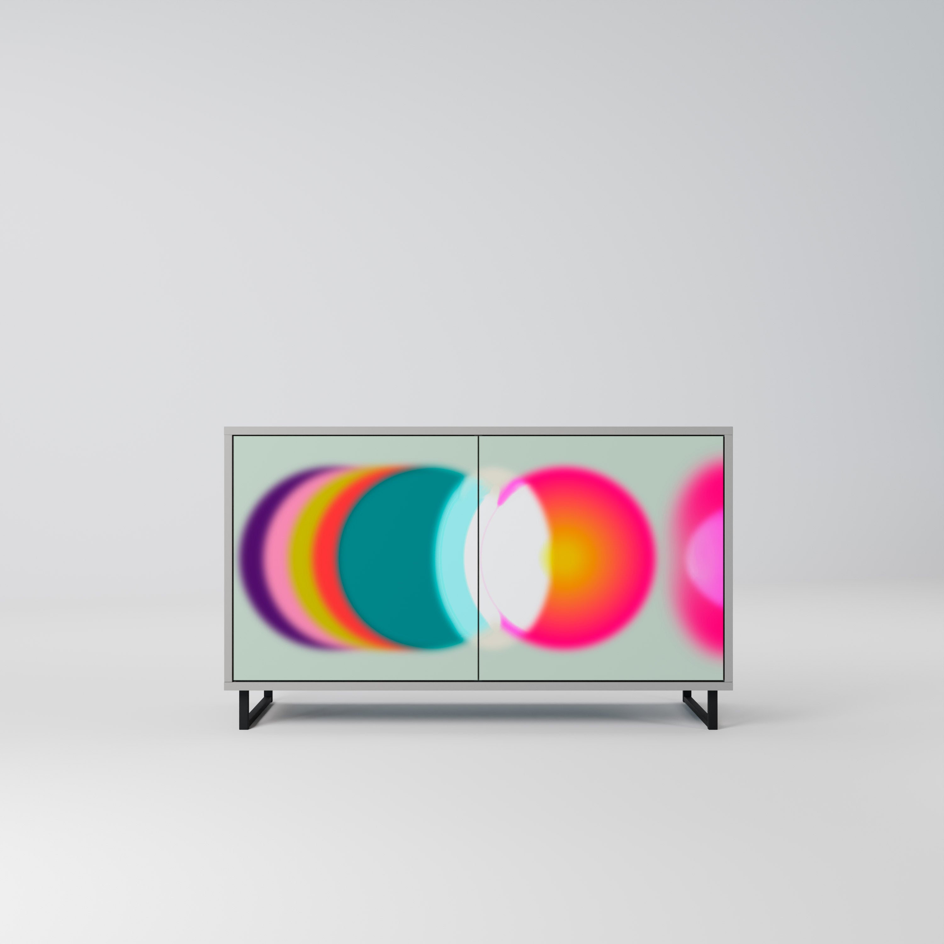 SYMPHONY OF COLORS Μπουφές με 2 πόρτες σε γκρι φινίρισμα