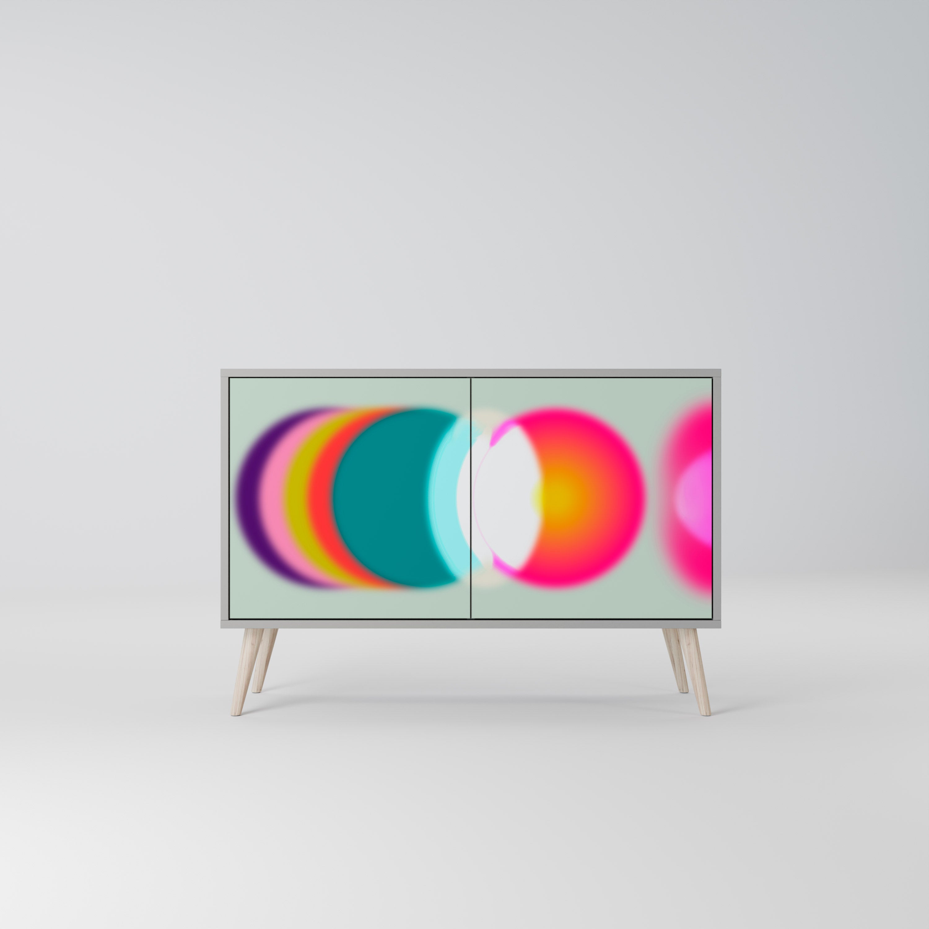 SYMPHONY OF COLORS Μπουφές με 2 πόρτες σε γκρι φινίρισμα